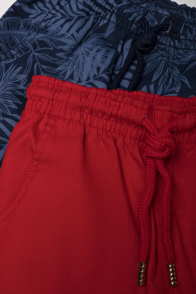 2 Pack Shorts Red And Navy