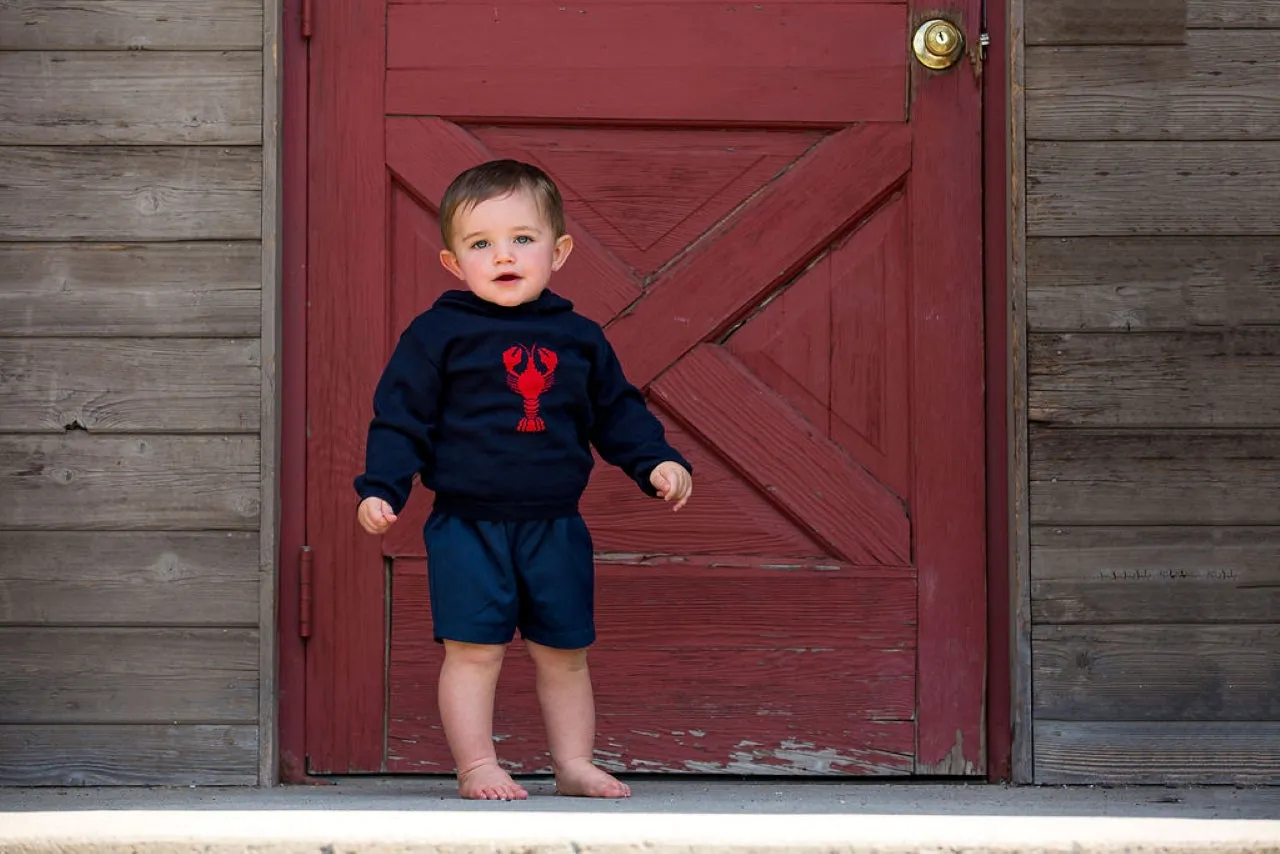20044-Kickin Crawfish Zip Back Navy Baby Sweater