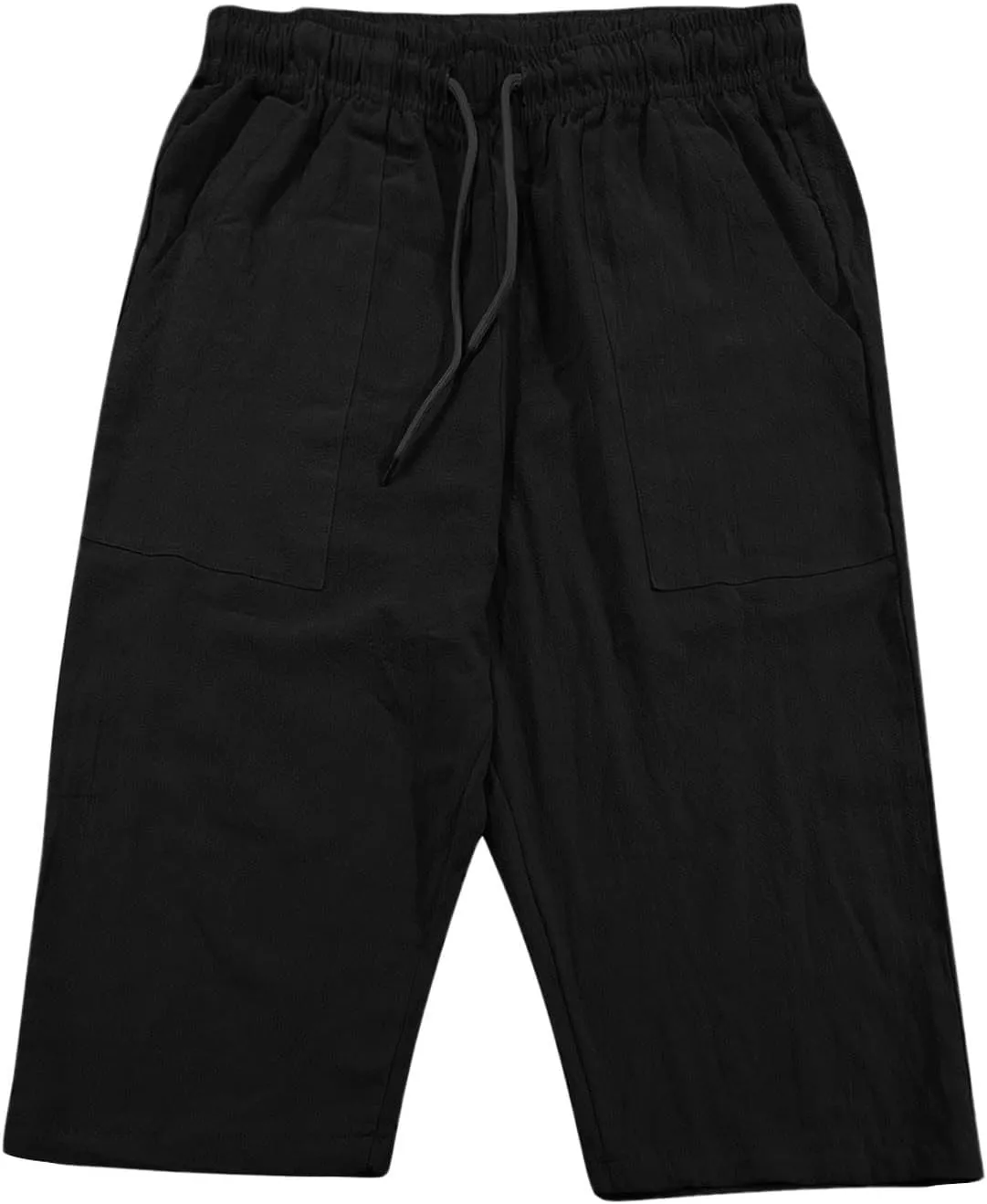 3/4 Leg Shorts for Men Summer Pockets Drawstring Elastic Waist Fit Breathable Athletic Joggers Comfy Fashion Trousers