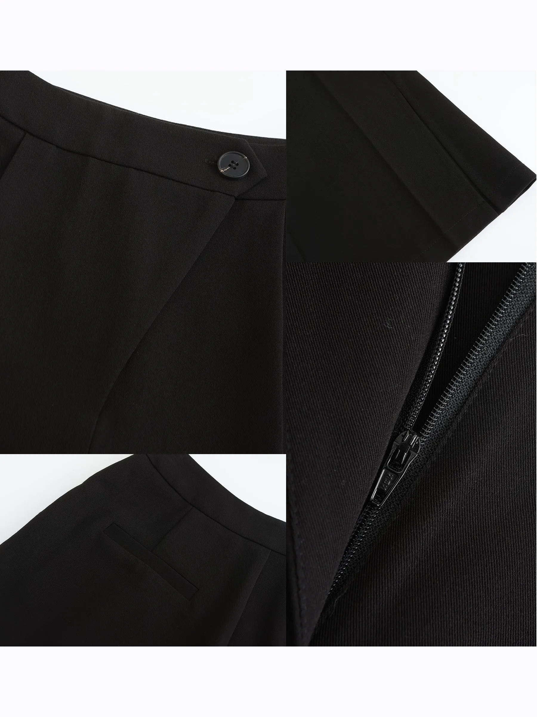 Asymmetric Slitted Tailored Trousers