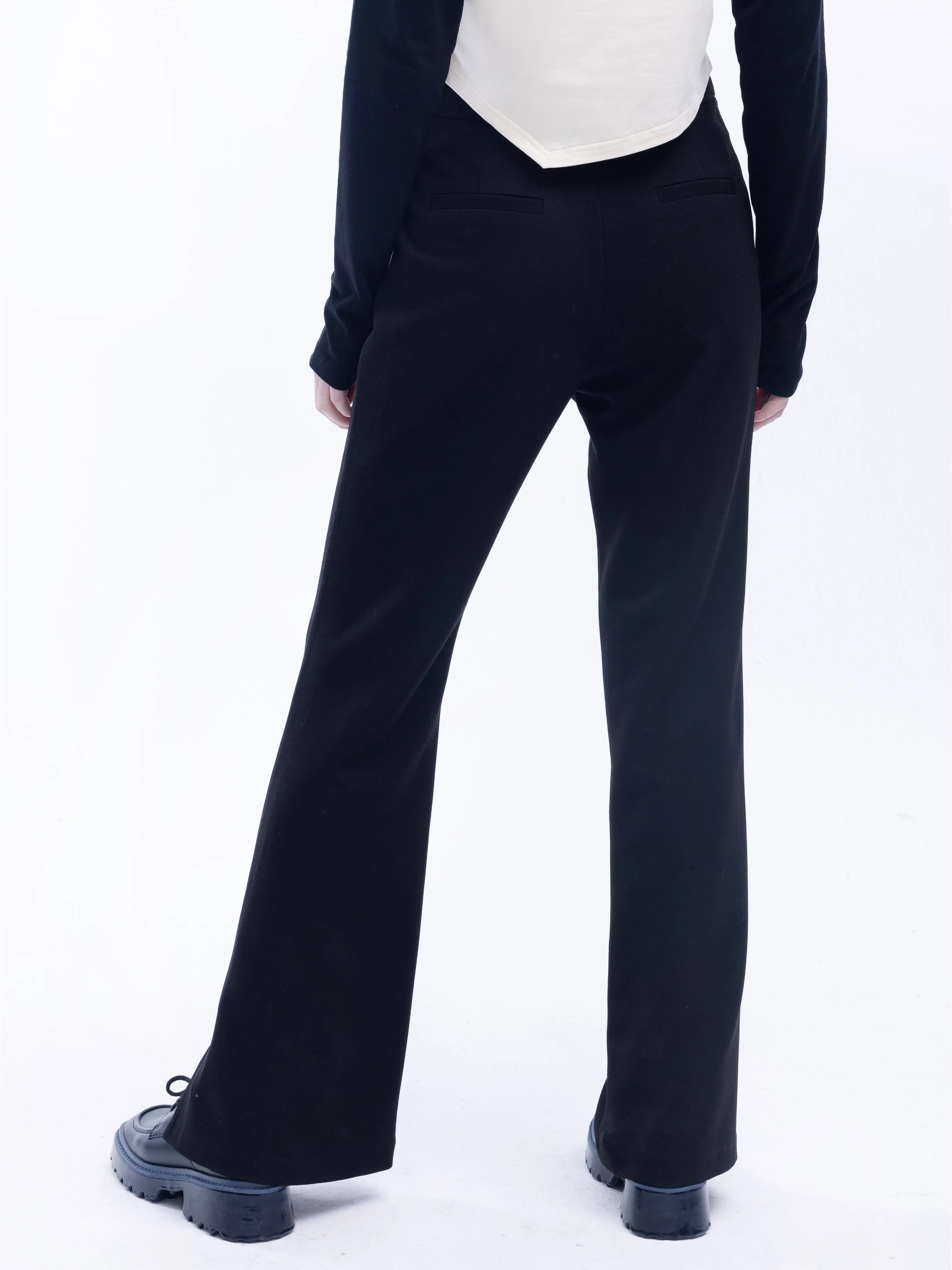 Asymmetric Slitted Tailored Trousers