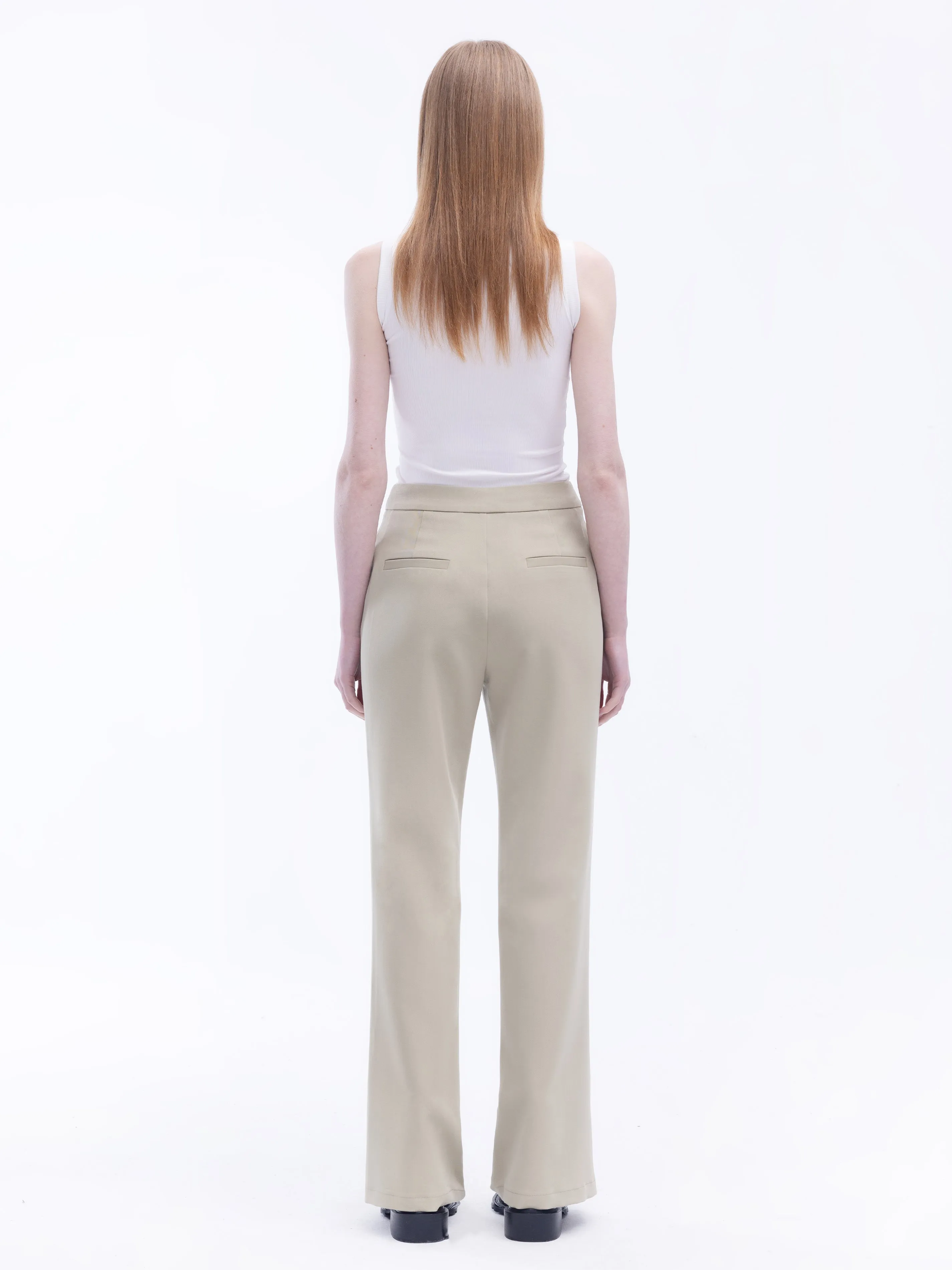 Asymmetric Slitted Tailored Trousers