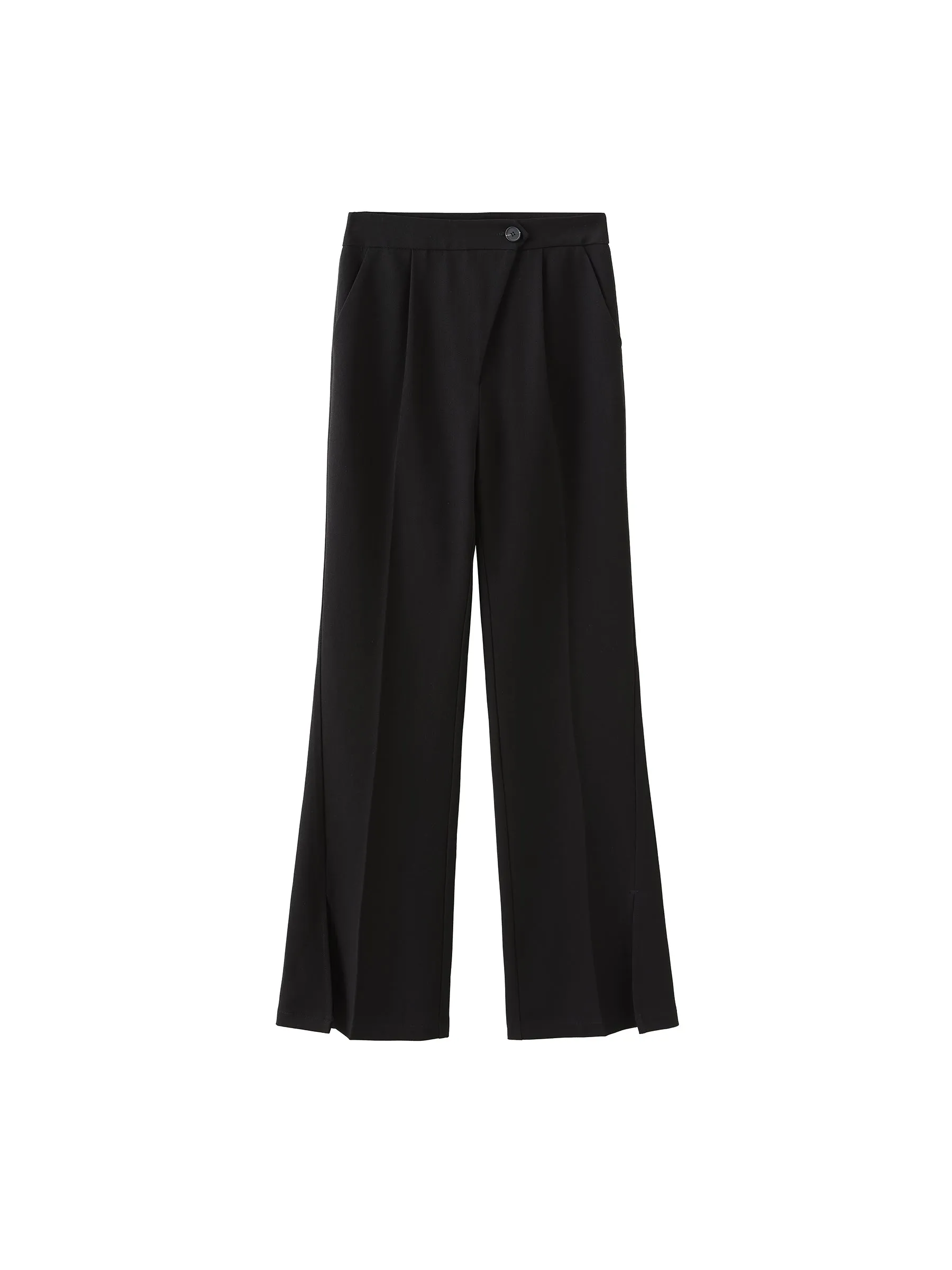 Asymmetric Slitted Tailored Trousers