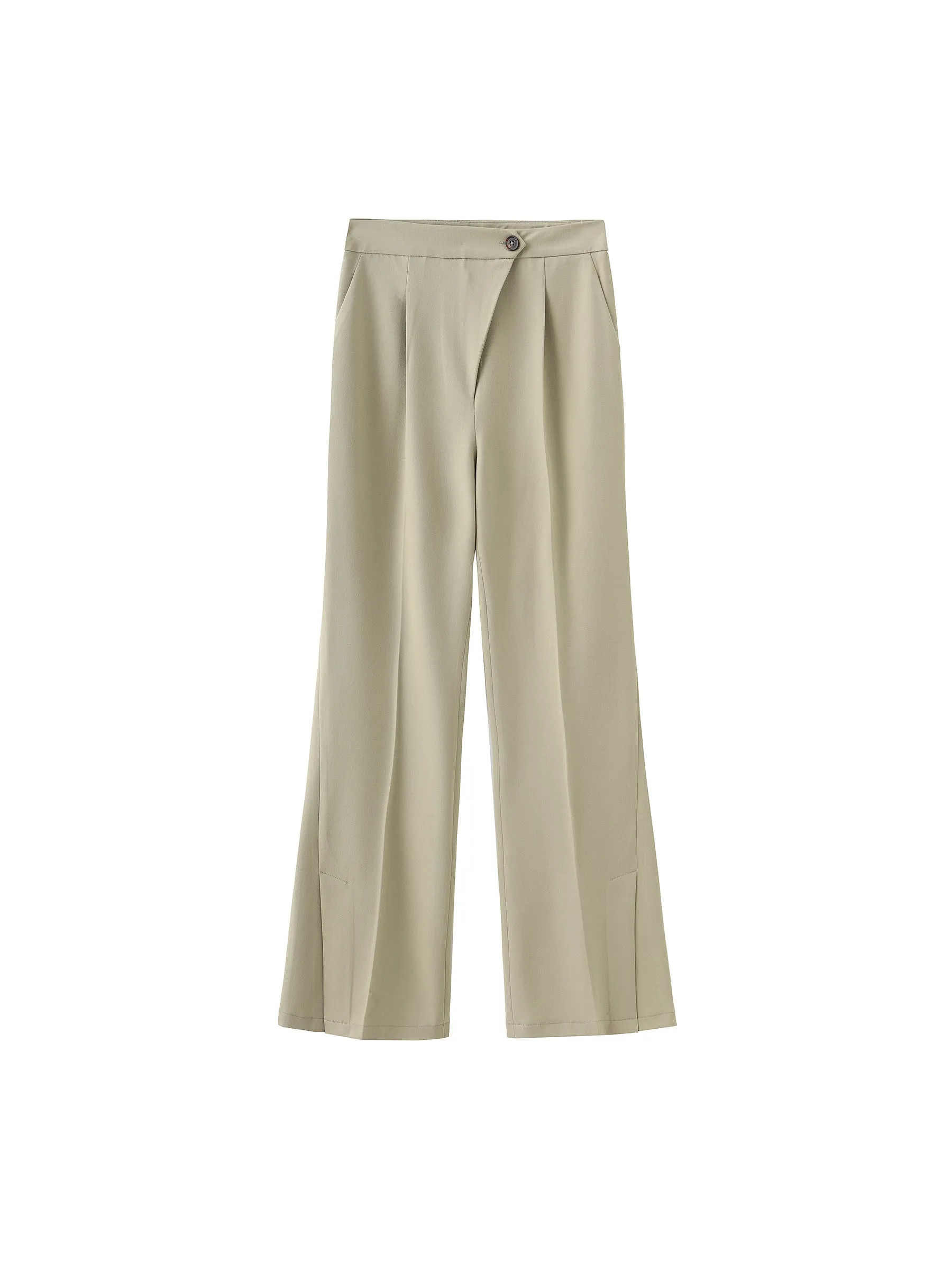 Asymmetric Slitted Tailored Trousers