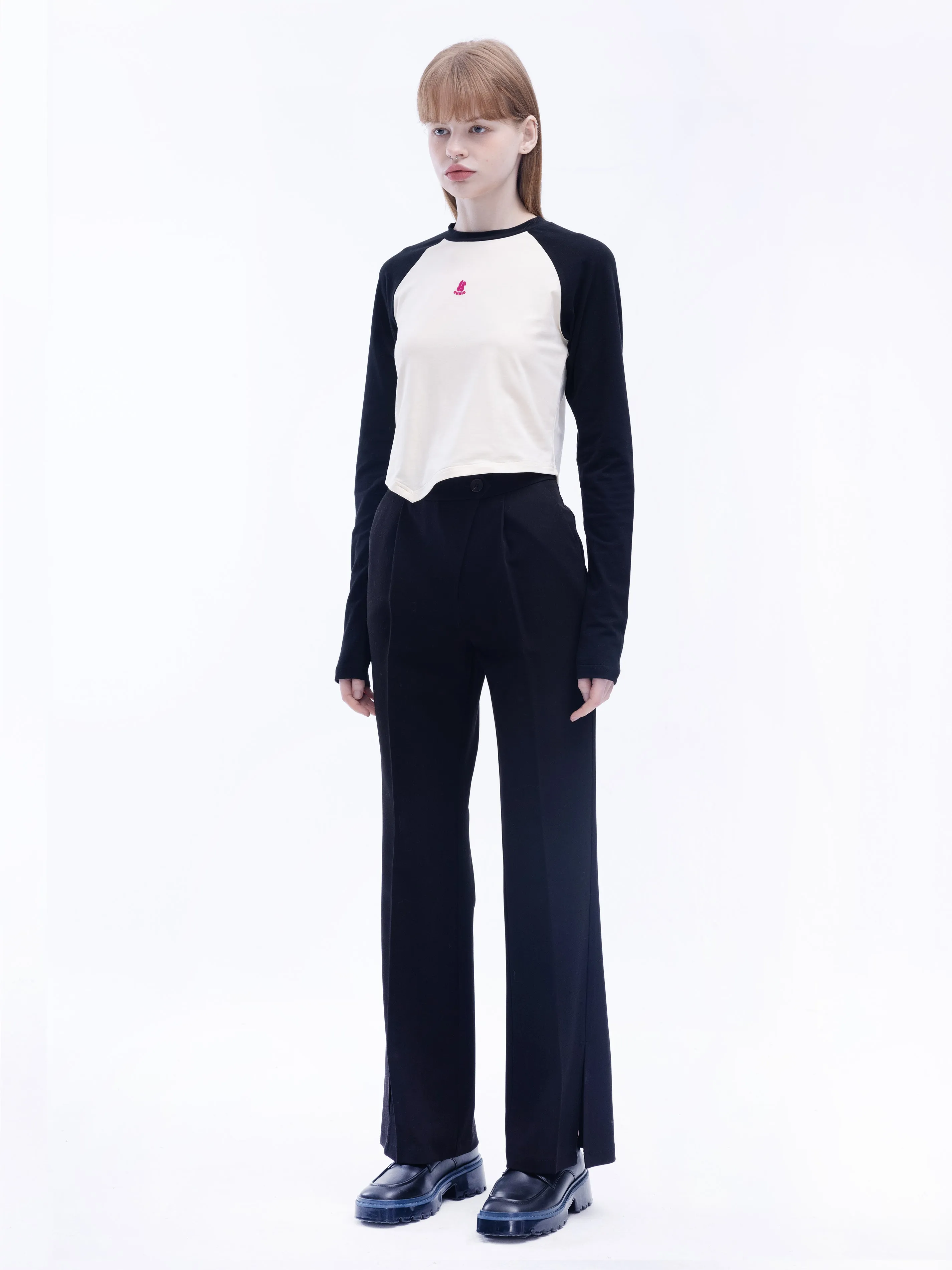 Asymmetric Slitted Tailored Trousers