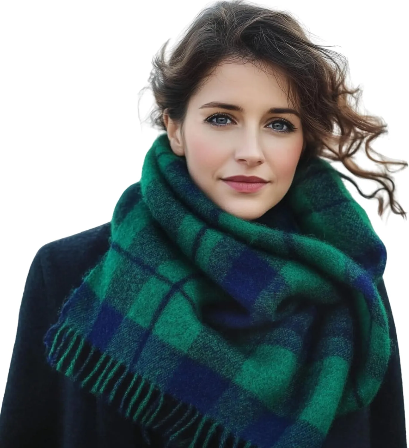 Biddy Murphy 100% Irish Lambswool Plaid Scarf, Soft & Warm, Celtic Tartan Pattern, Imported
