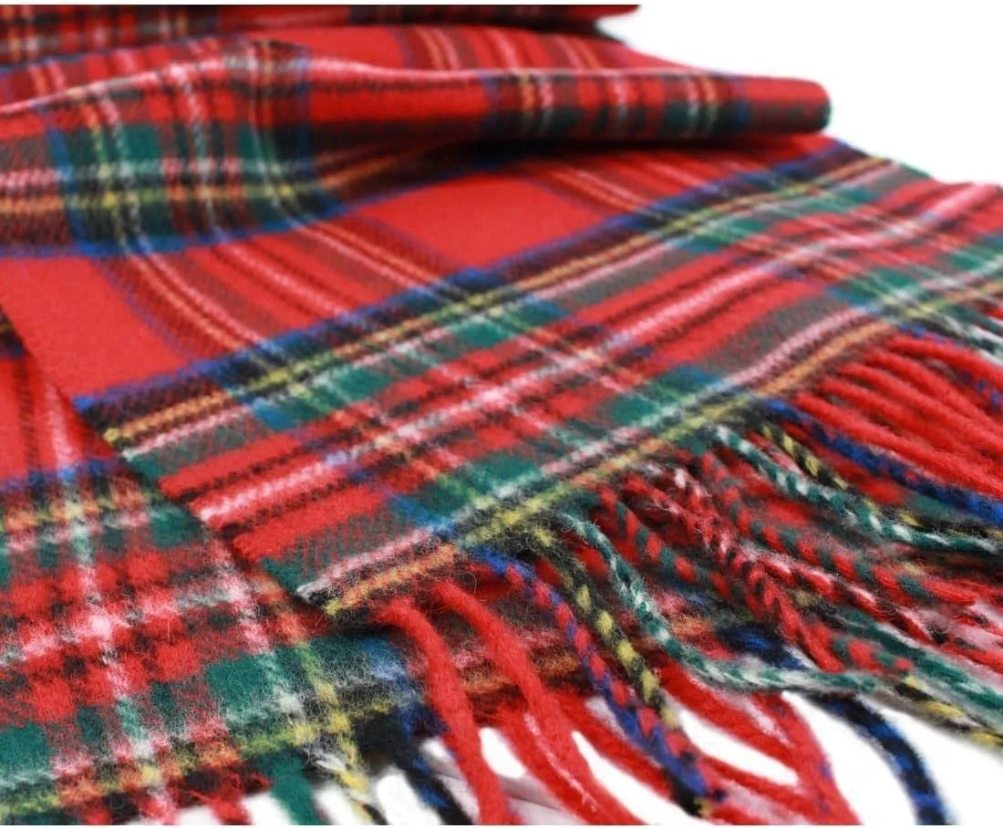 Biddy Murphy 100% Irish Lambswool Plaid Scarf, Soft & Warm, Celtic Tartan Pattern, Imported