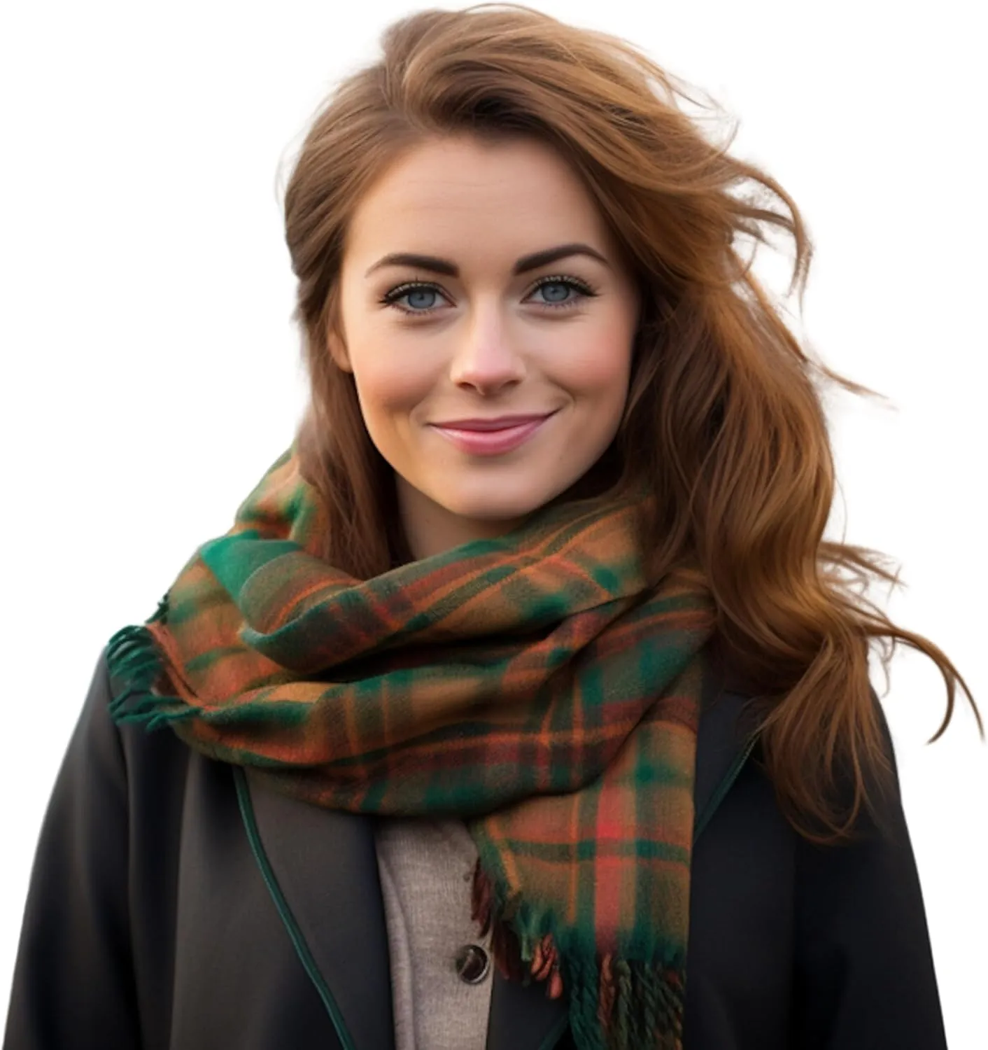 Biddy Murphy 100% Irish Lambswool Plaid Scarf, Soft & Warm, Celtic Tartan Pattern, Imported