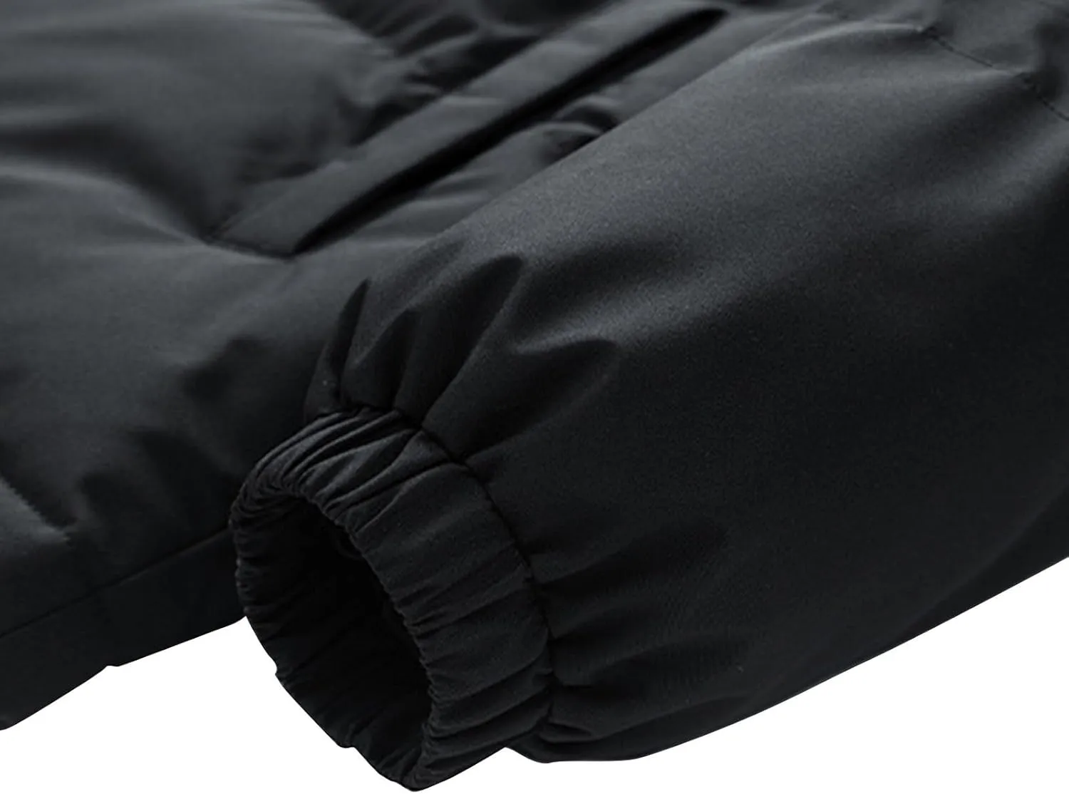 Big and Tall Winter Puffer Jackets for Men Hooded Zip Up Elastic Cuff Long Sleeve Padded Down Warm Coat with Pockets