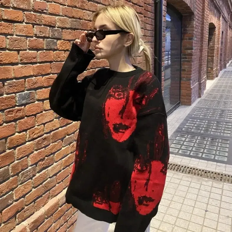 Black Goth Knitted Sweater