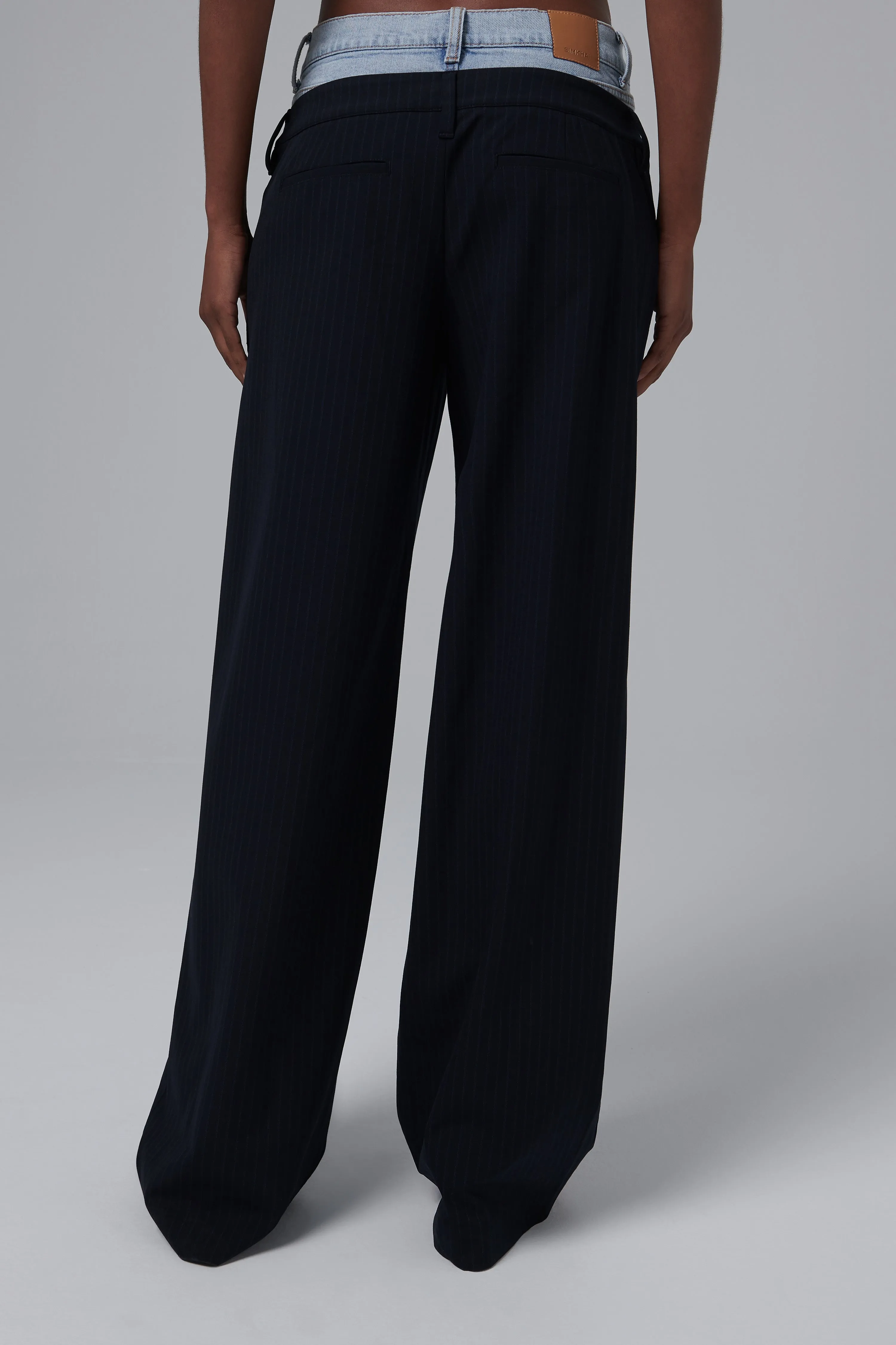 Black Ophelia Double Waistband Combo Pants