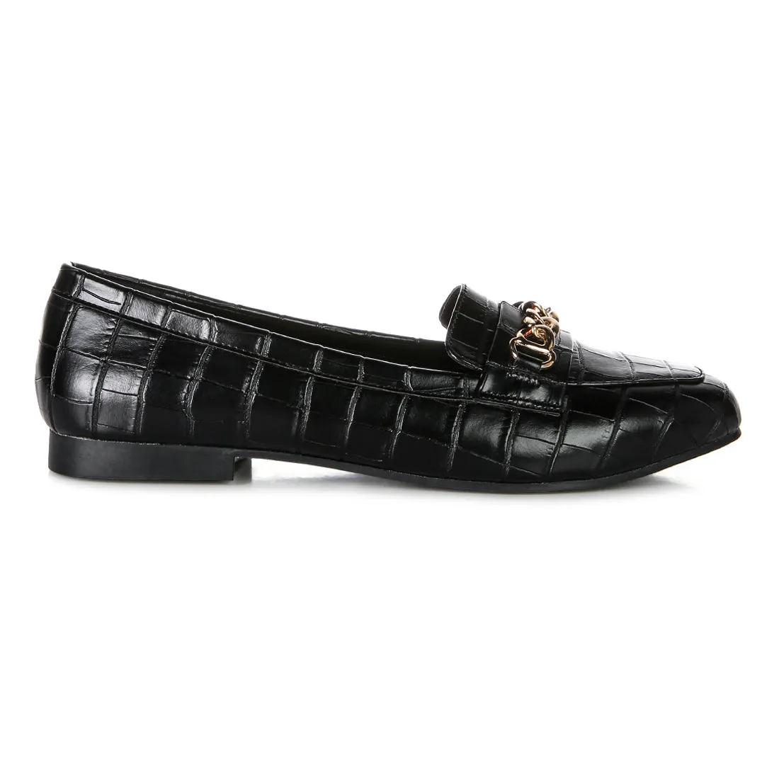 Bro Zone Croc Metal Chain Loafers