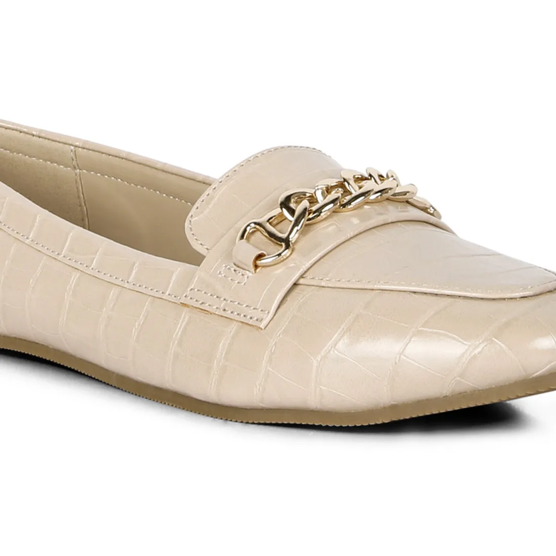 Bro Zone Croc Metal Chain Loafers