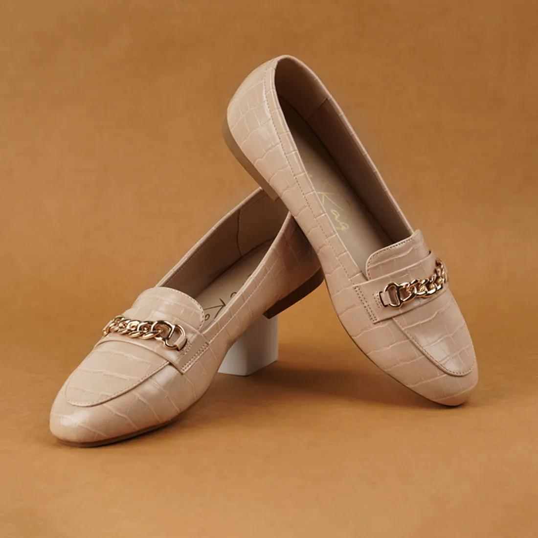 Bro Zone Croc Metal Chain Loafers