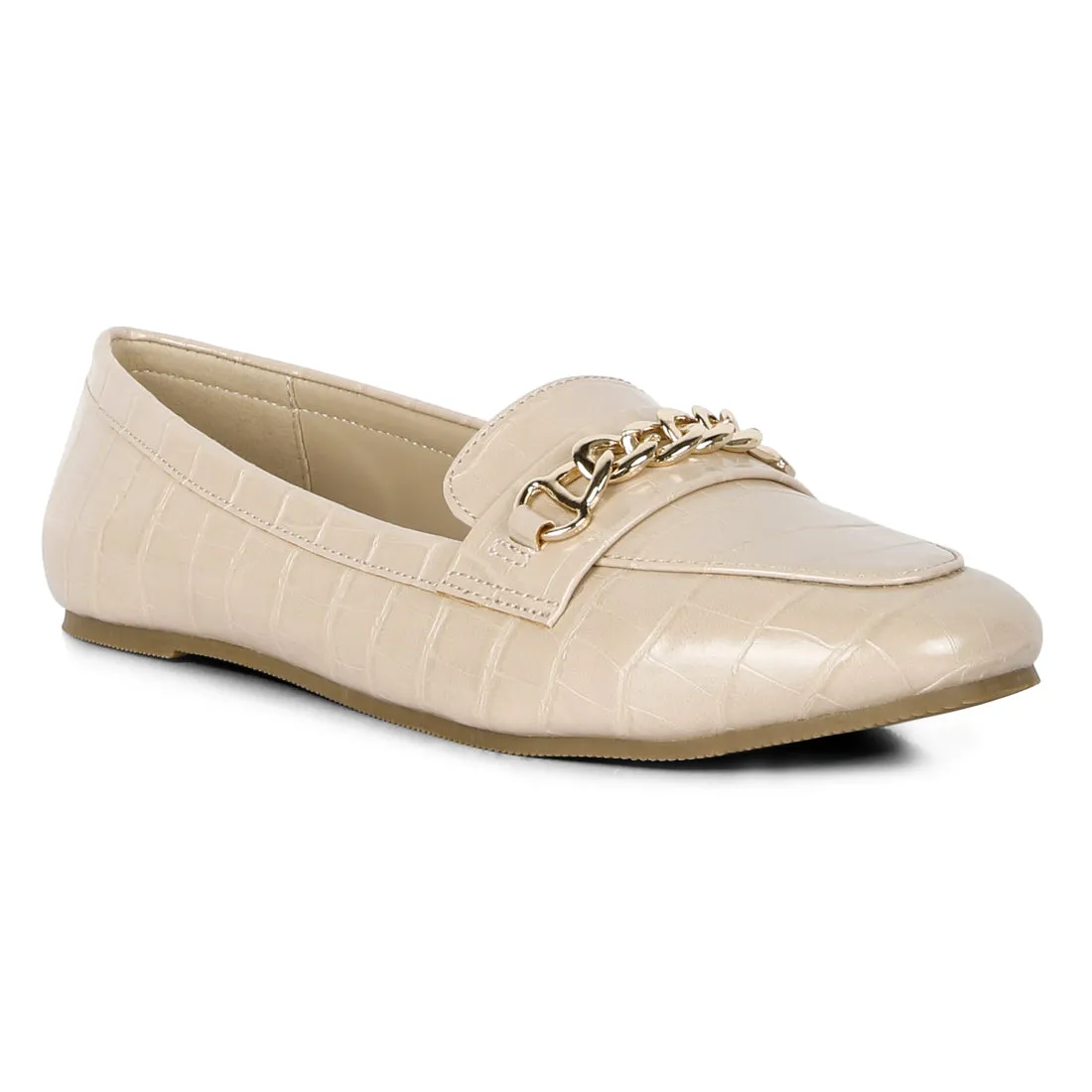 Bro Zone Croc Metal Chain Loafers