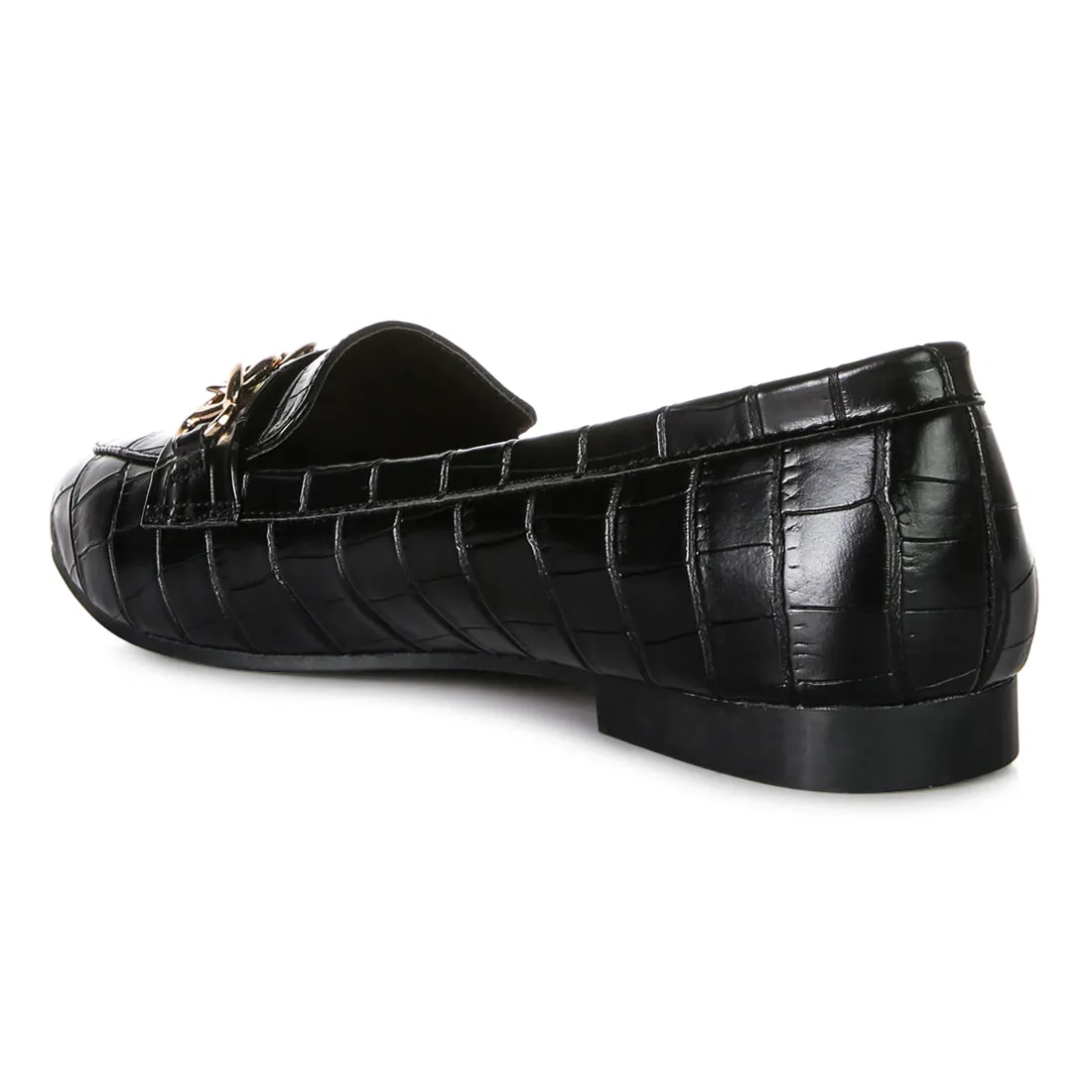 Bro Zone Croc Metal Chain Loafers
