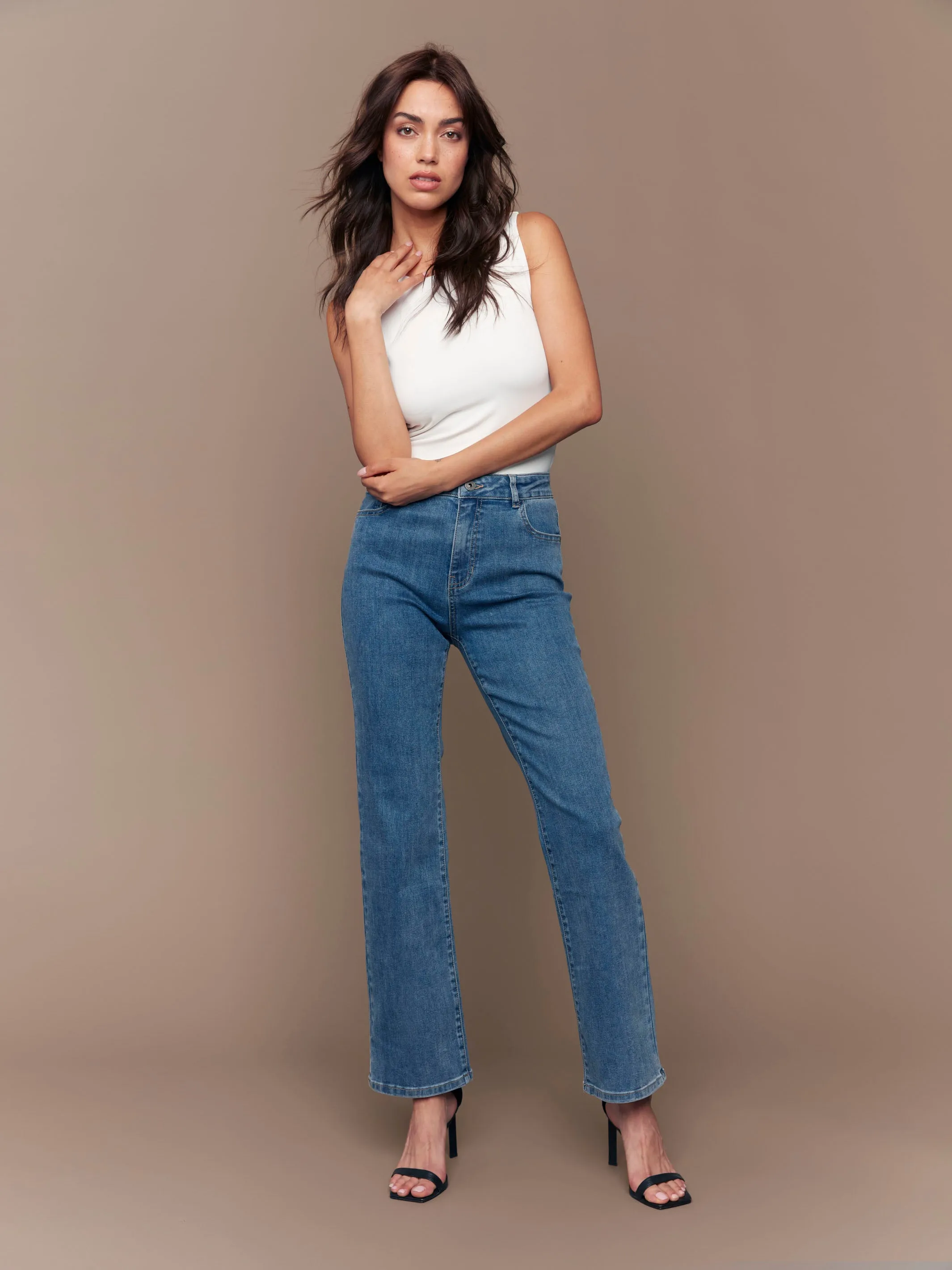 Celine Flare Leg Jeans - Medium Blue