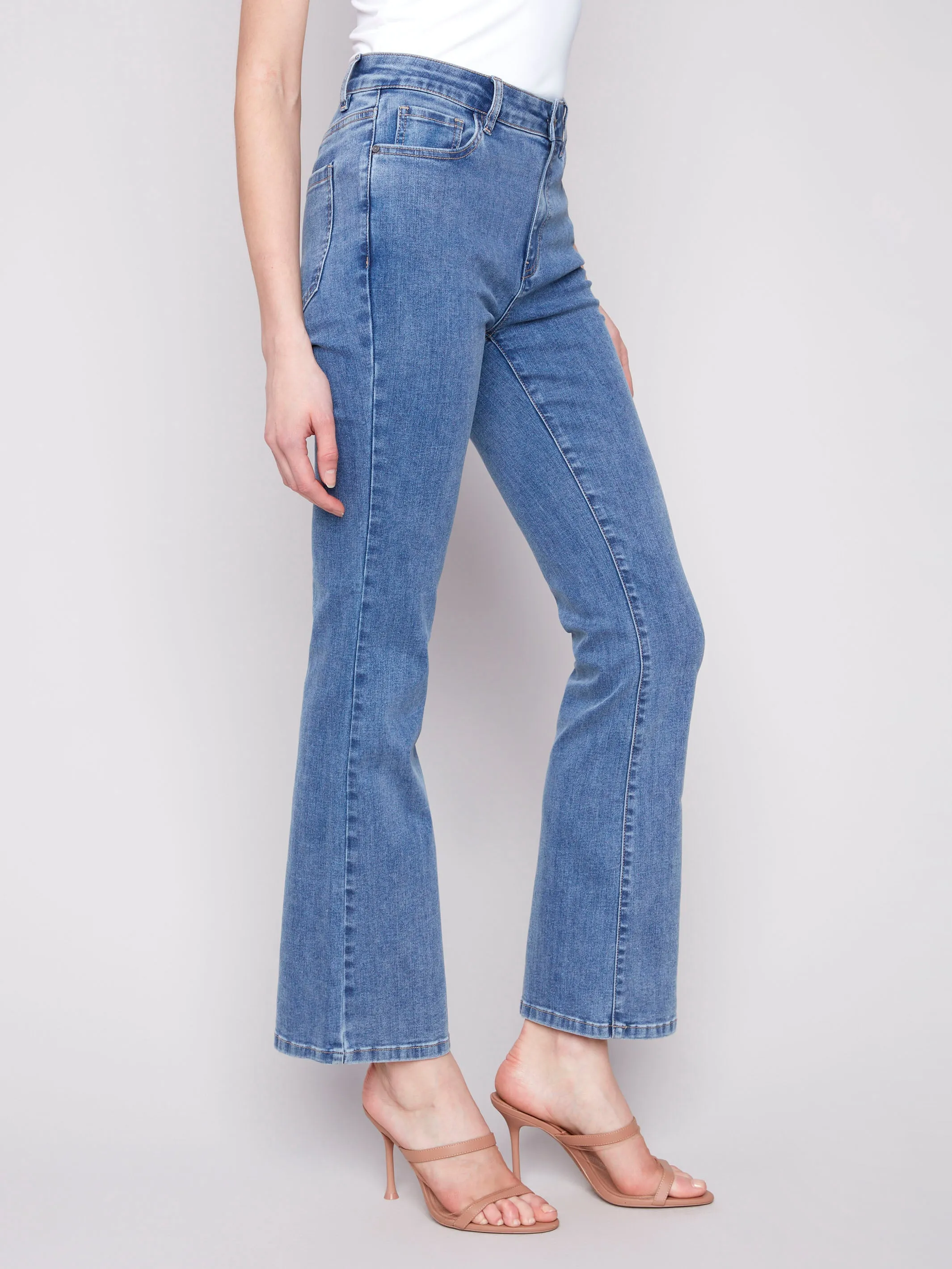Celine Flare Leg Jeans - Medium Blue