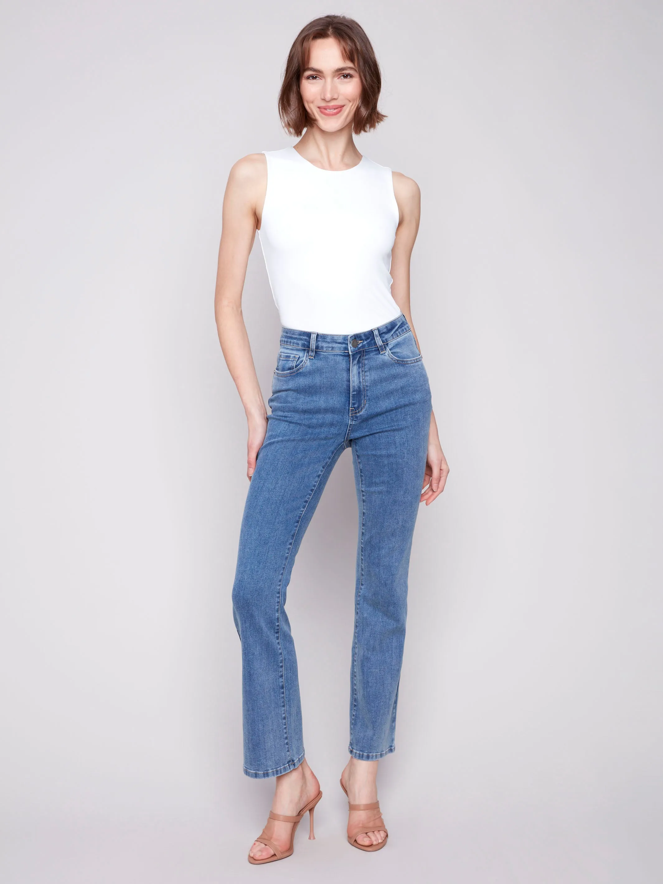 Celine Flare Leg Jeans - Medium Blue