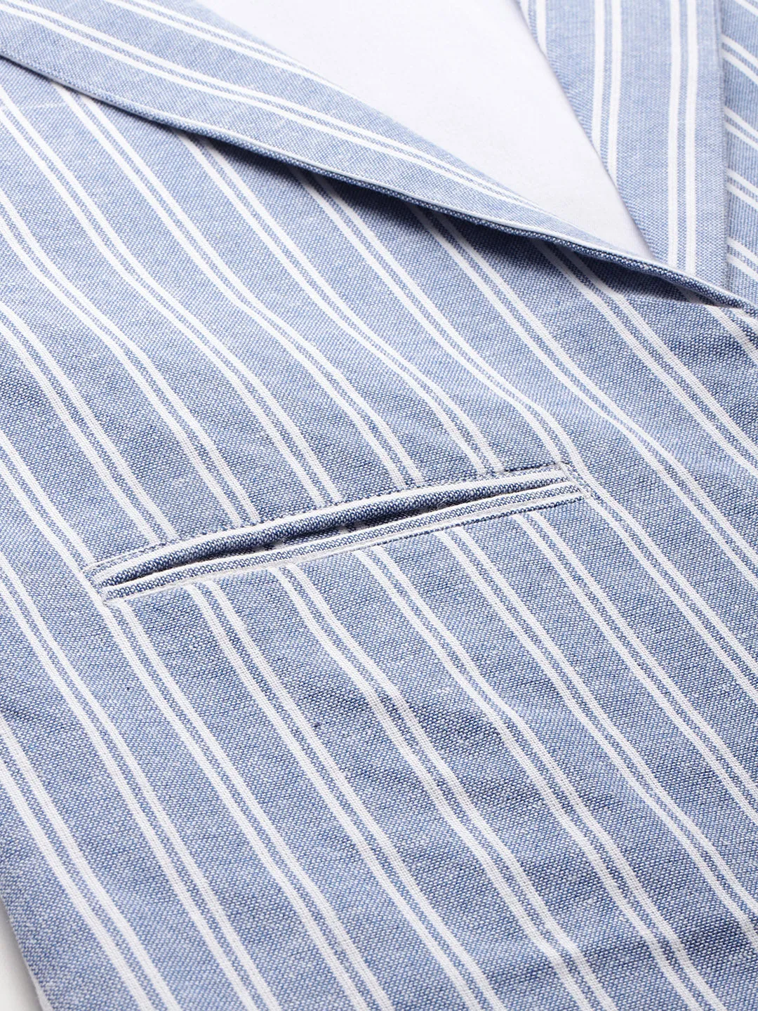 Cottinfab Striped Open Front Pure Cotton Casual Blazer