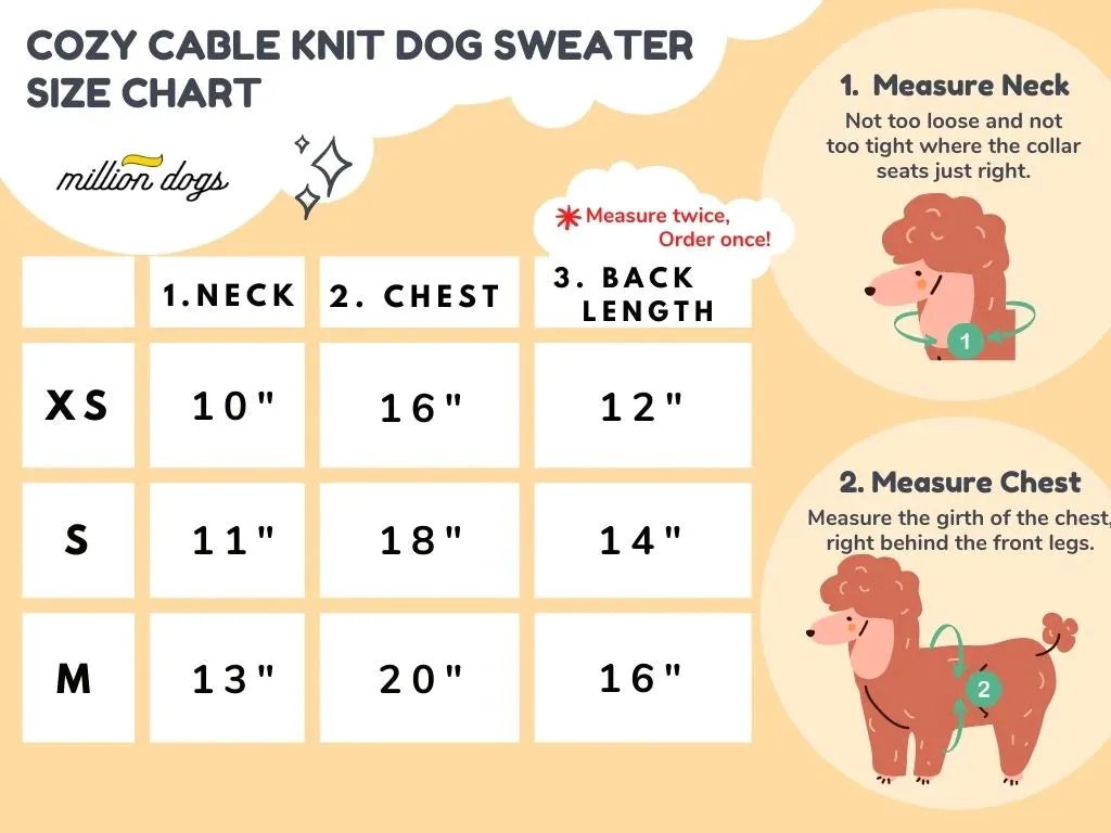 Cozy Blue Cable Knit Dog Sweater