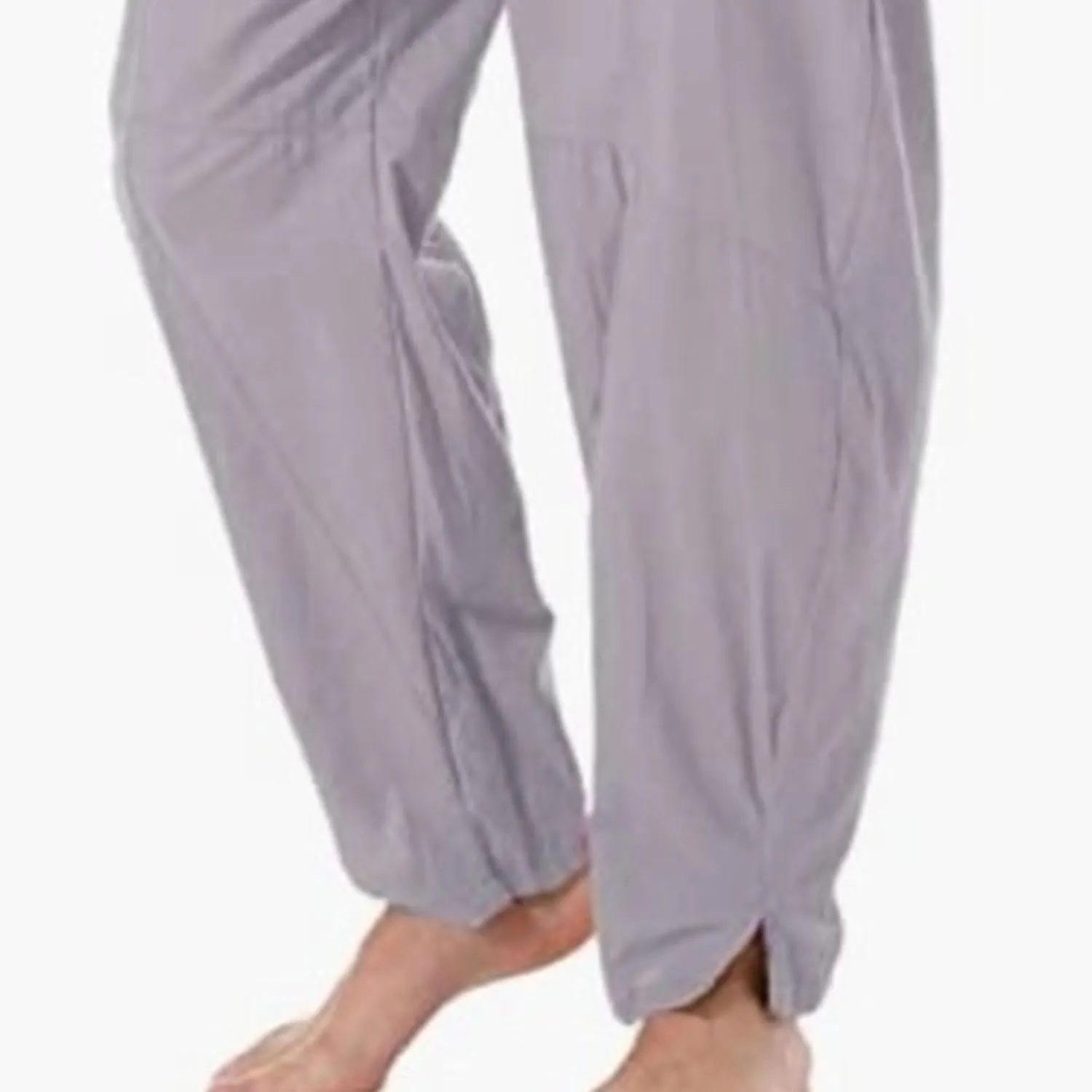 DGHM-JLMY Men's Linen Cotton Loose Fit Pants Solid Color Casual Trousers Lightweight Elastic Waist Summer Beach Pants