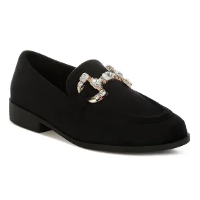 Diamante Embellished Horsebit Loafers