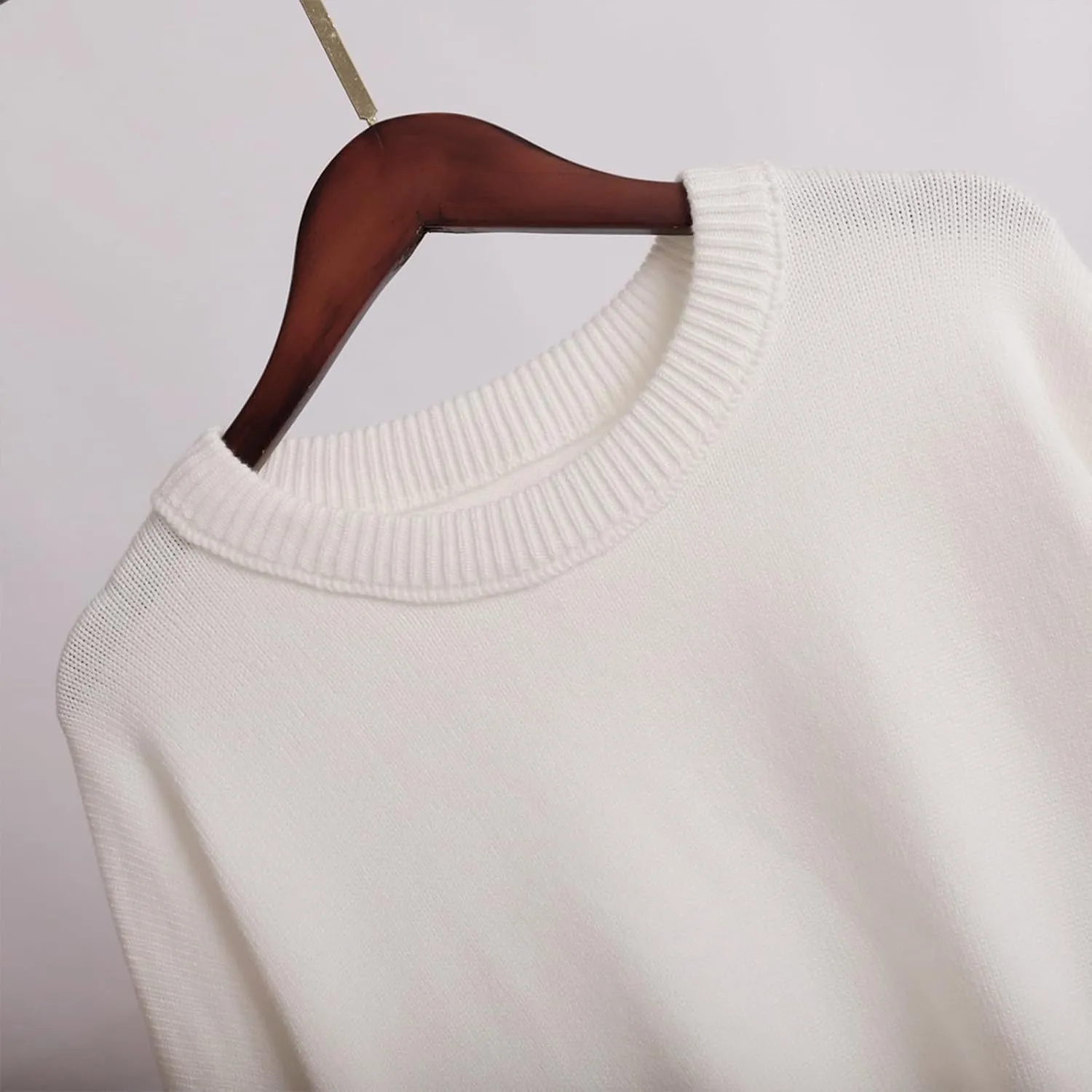 Fall Sweaters for Women 2024 Oversized Crew Neck Pullover Sweater Long Sleeve Chunky Knit Sweater