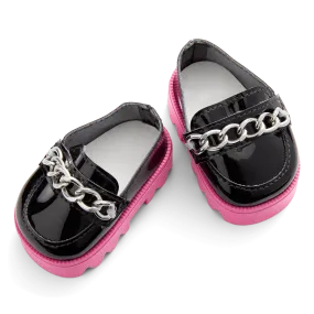 Fuchsia Flair Platform Loafers for 18-inch Dolls