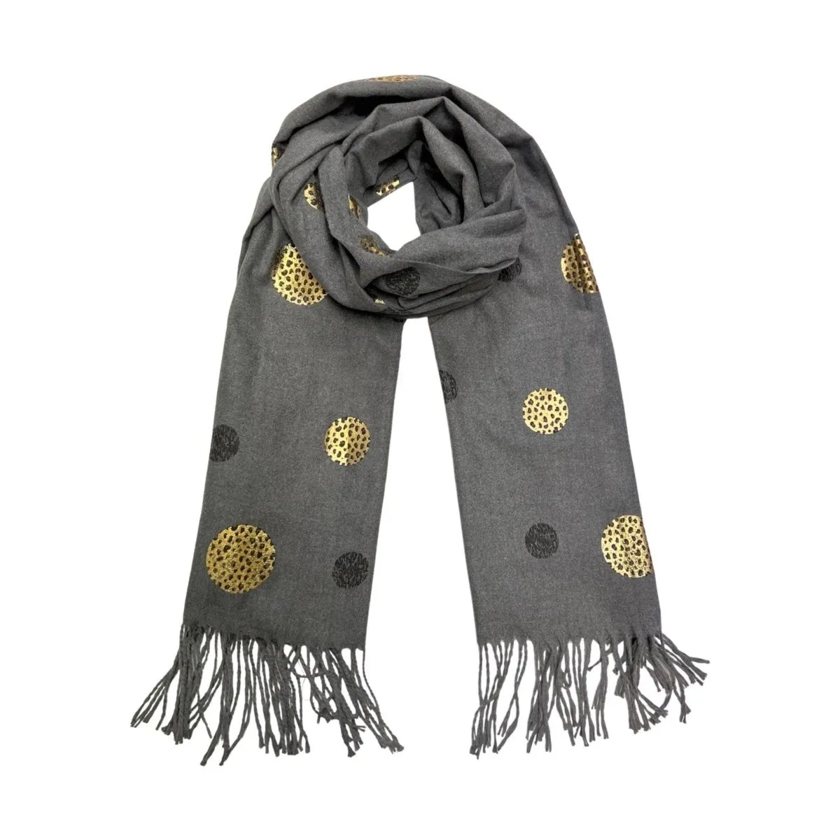 Gold Circle Print Super Soft Luxury Blanket Scarf
