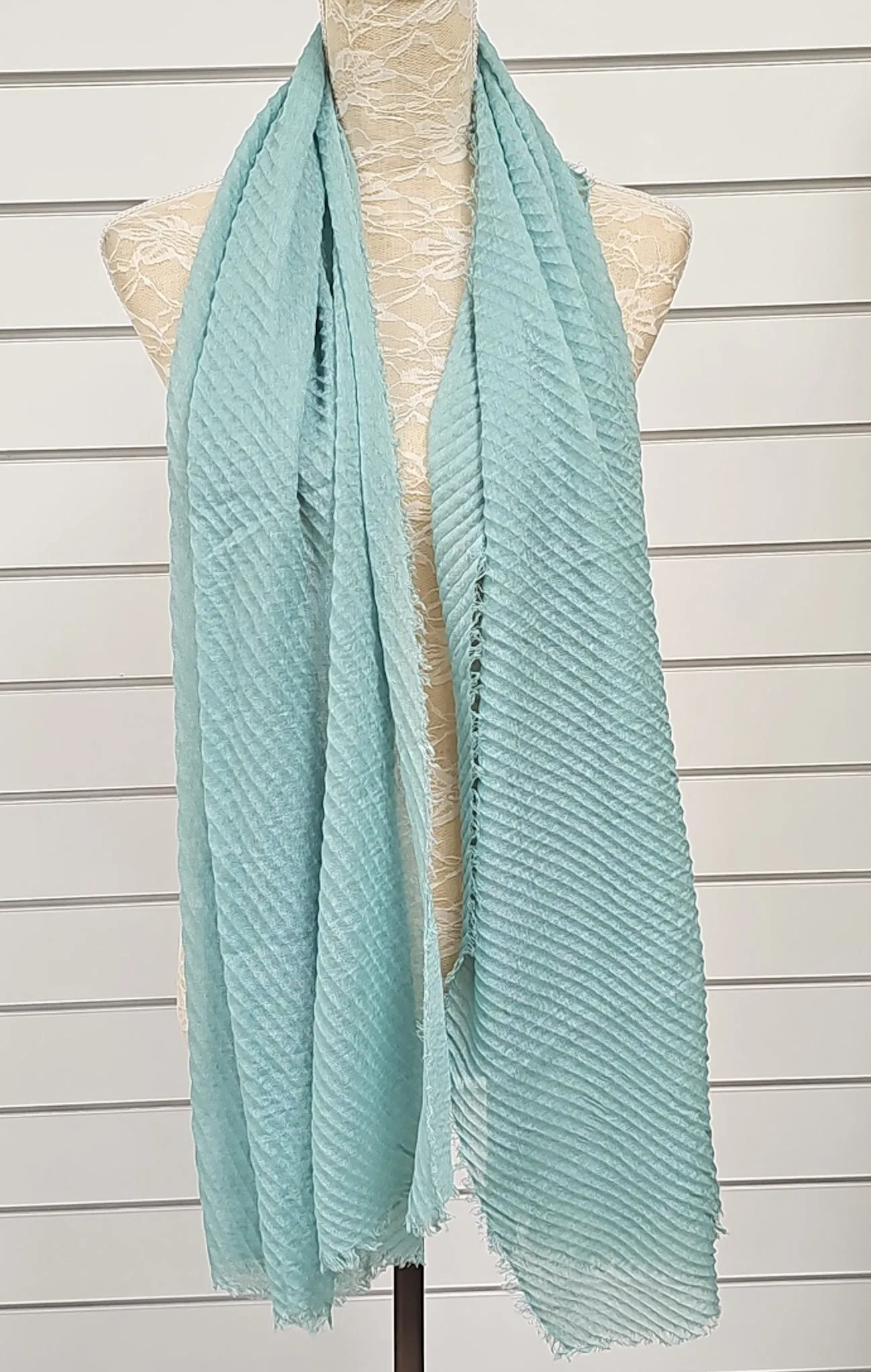 Jade Green Crinkle Soft Feel Scarf