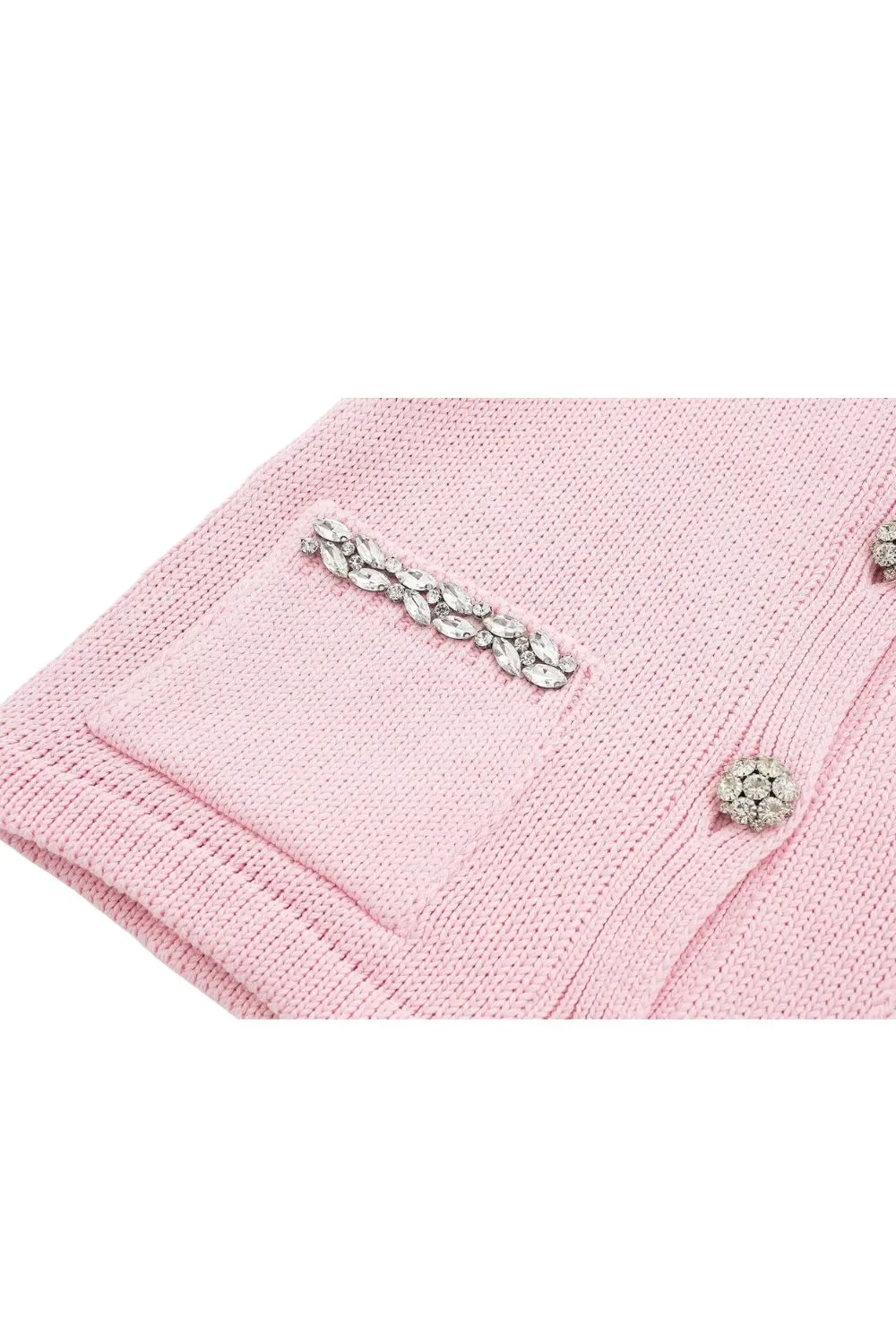 'Khanna' Minimalist Crystal-Embellished  Knit Cardigan