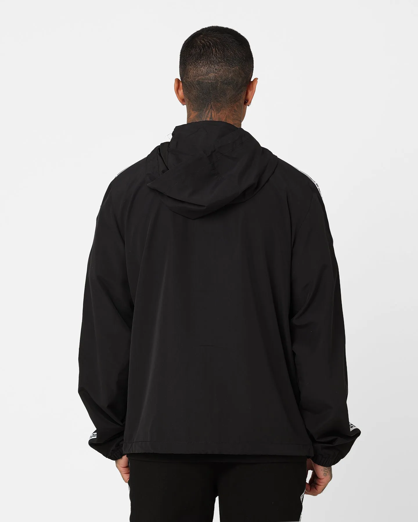Lacoste Logo Tape Recycled Poly Windbreaker Jacket Black
