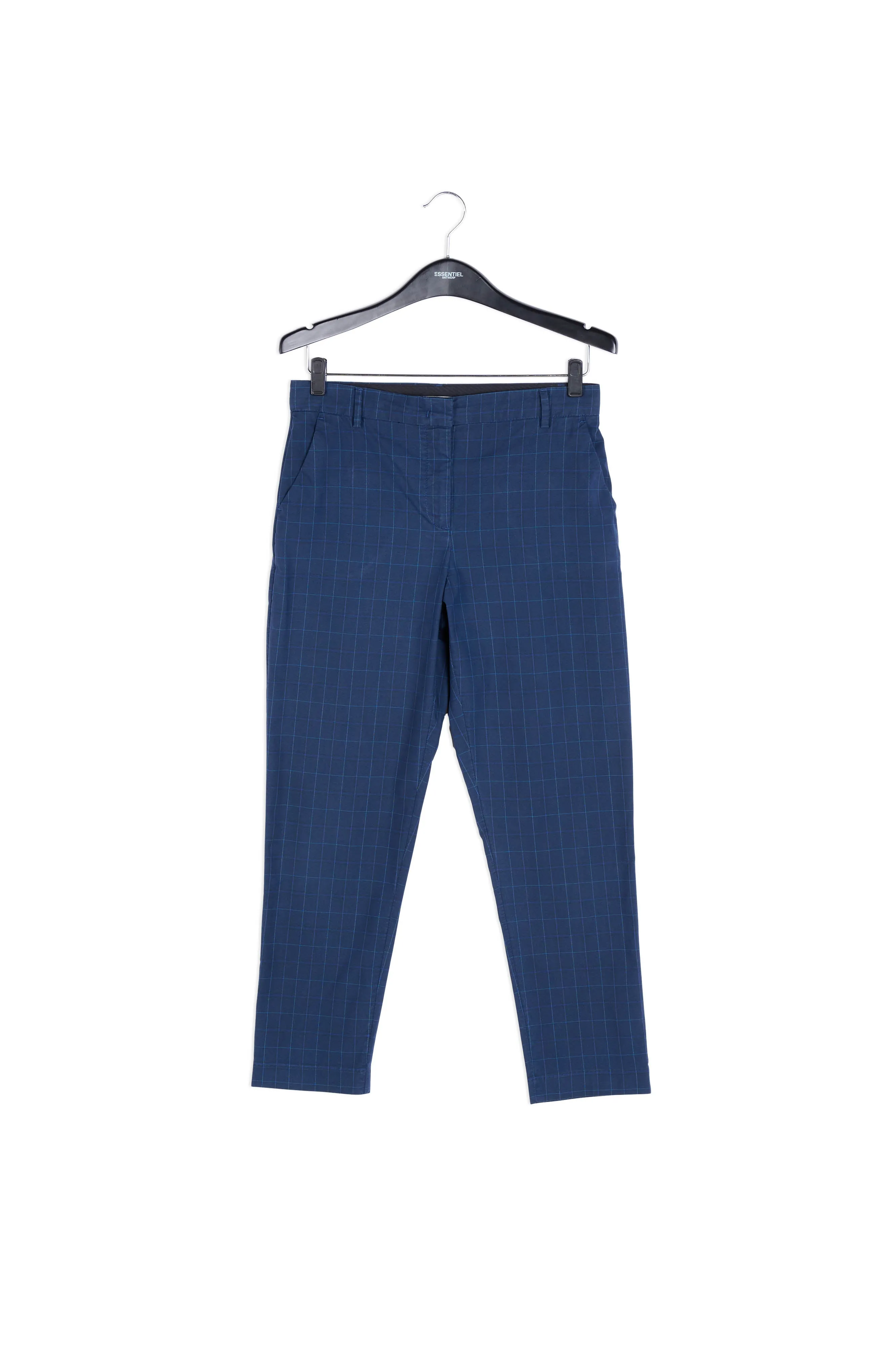 Light blue plaid tailored trousers