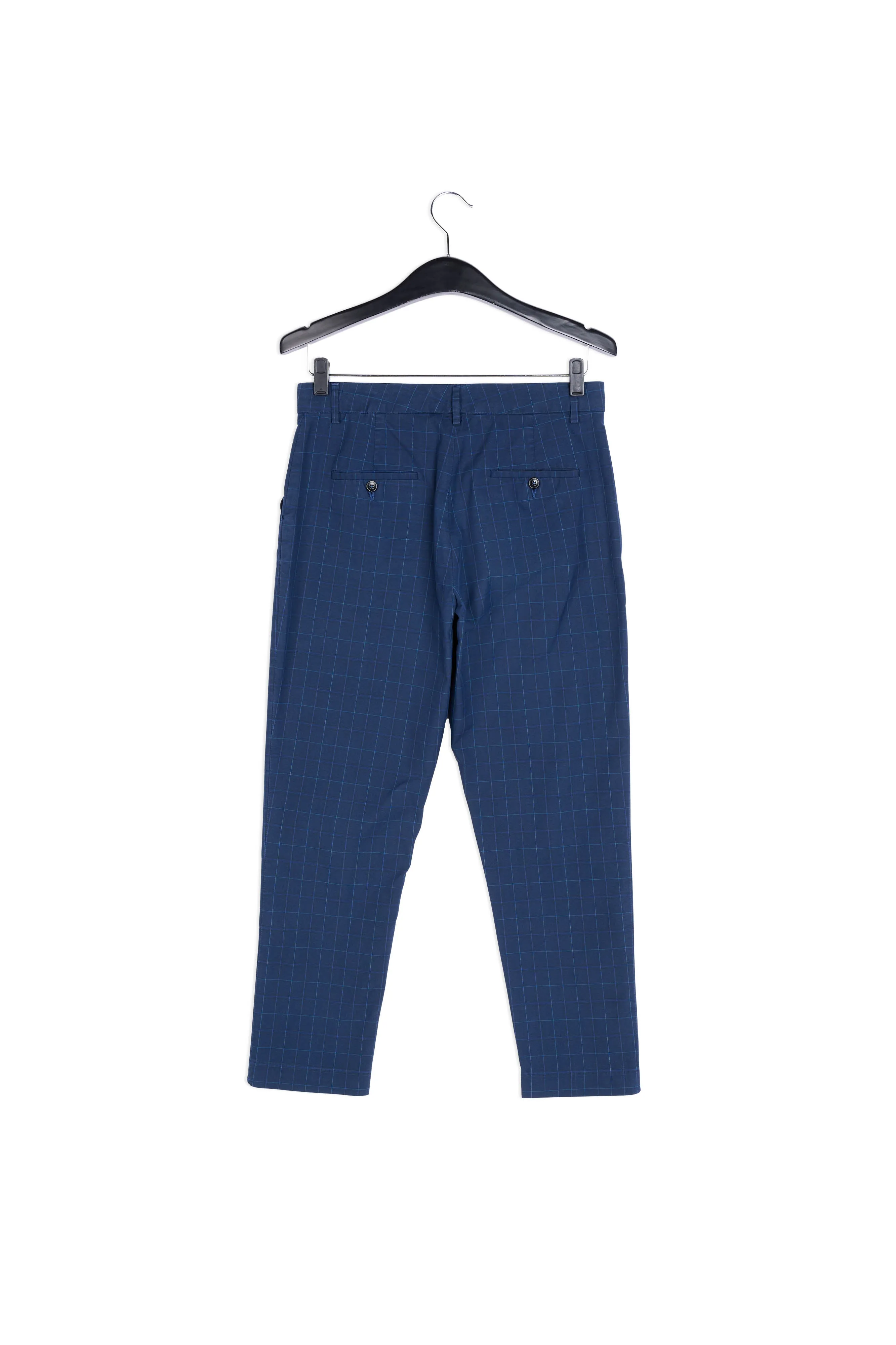 Light blue plaid tailored trousers