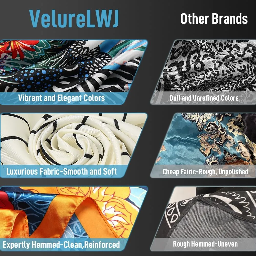 Like Silk Head Scarf for Women, Large Square Satin Scarf - Lavish Soft Fashion Accessory - Elegantly Packaged