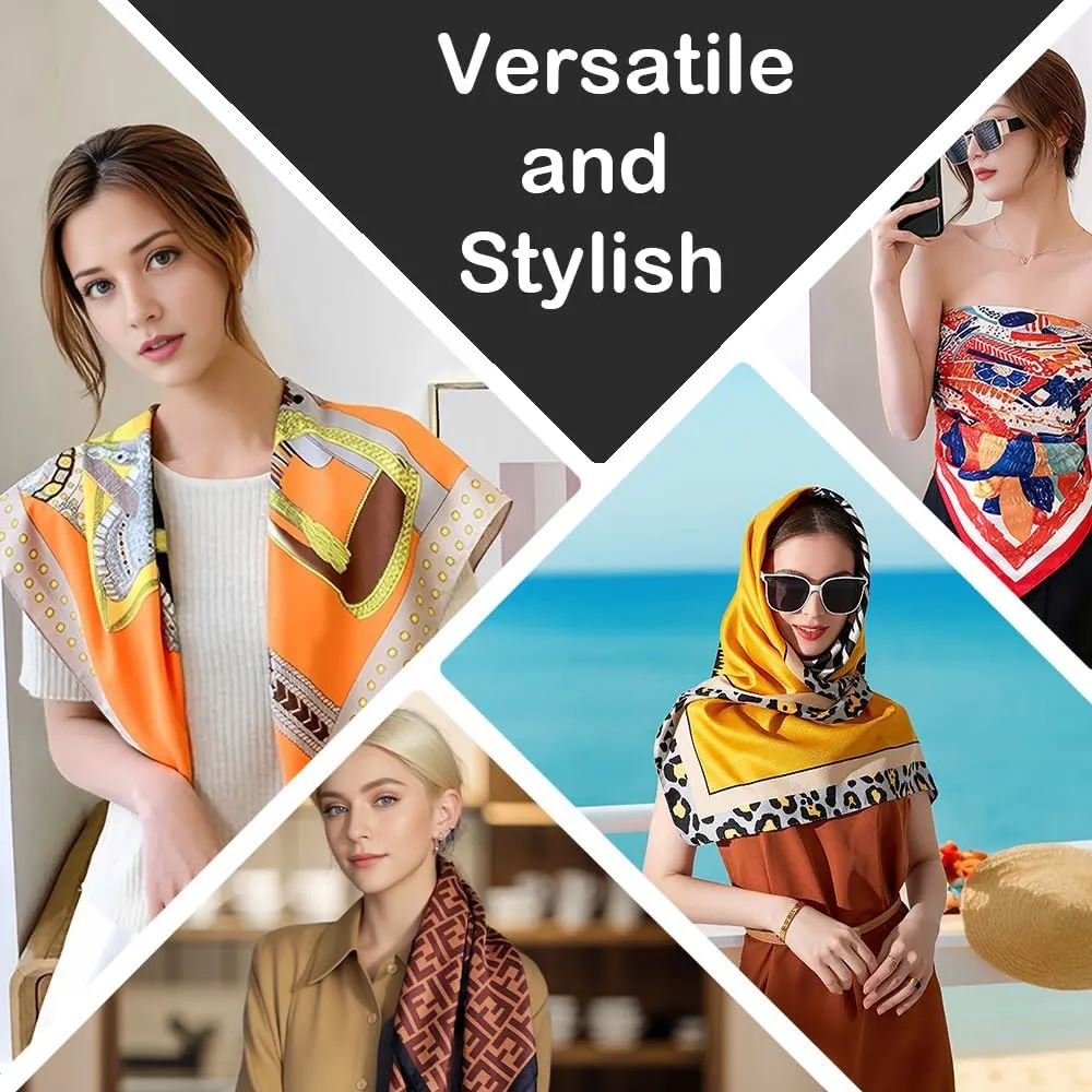 Like Silk Head Scarf for Women, Large Square Satin Scarf - Lavish Soft Fashion Accessory - Elegantly Packaged