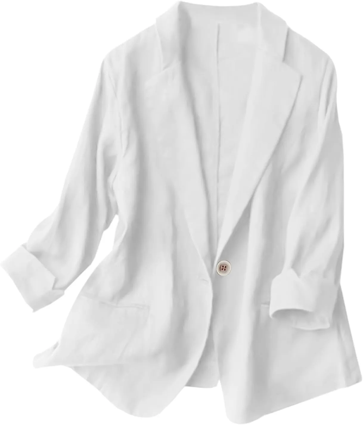 Linen Blazer Womens Casual Blazers Open Front Long Sleeve Work Office Suit Jackets Trendy Business Casual Jackets Coat