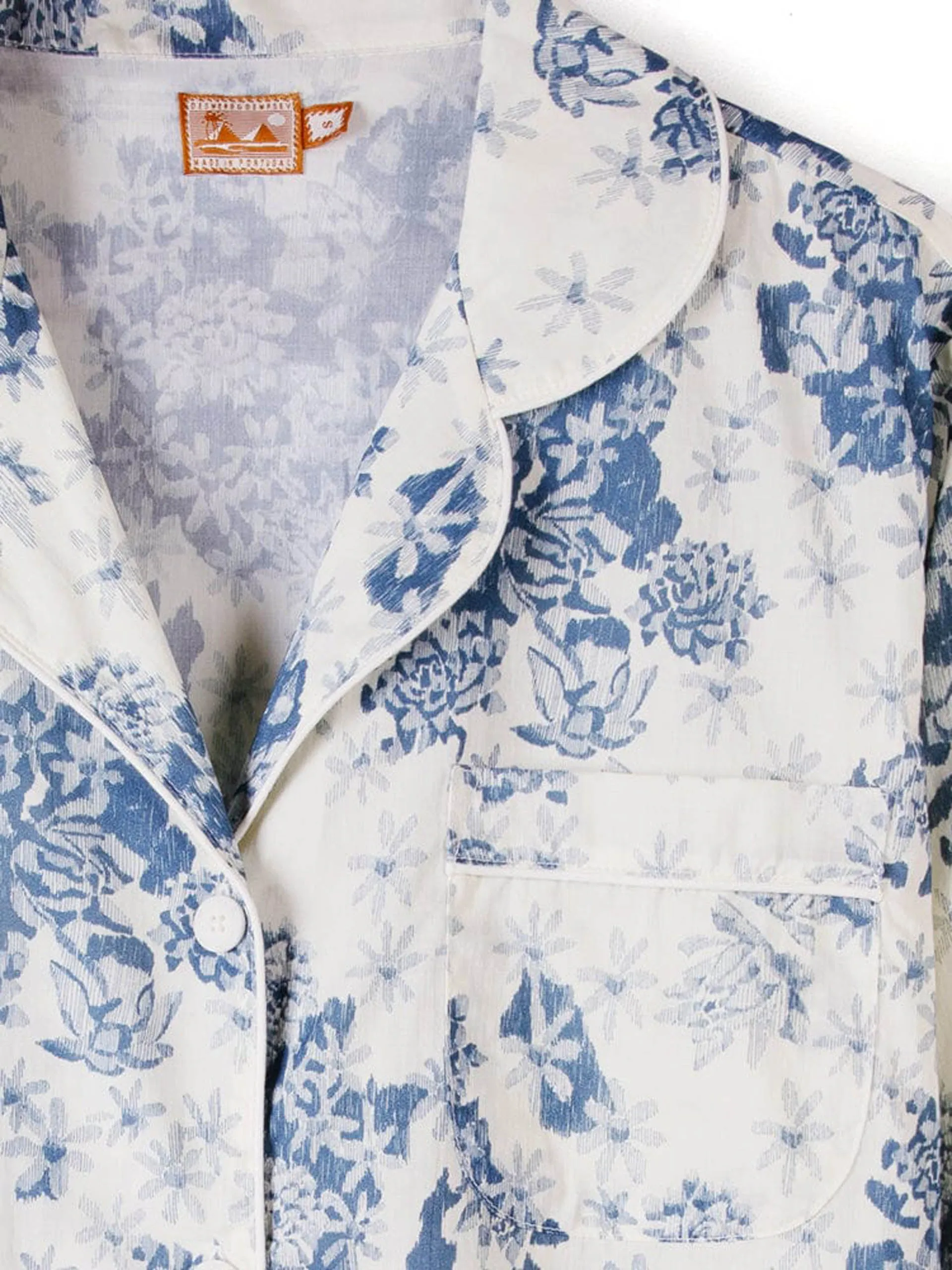 Long pyjama set flowers of time print blue
