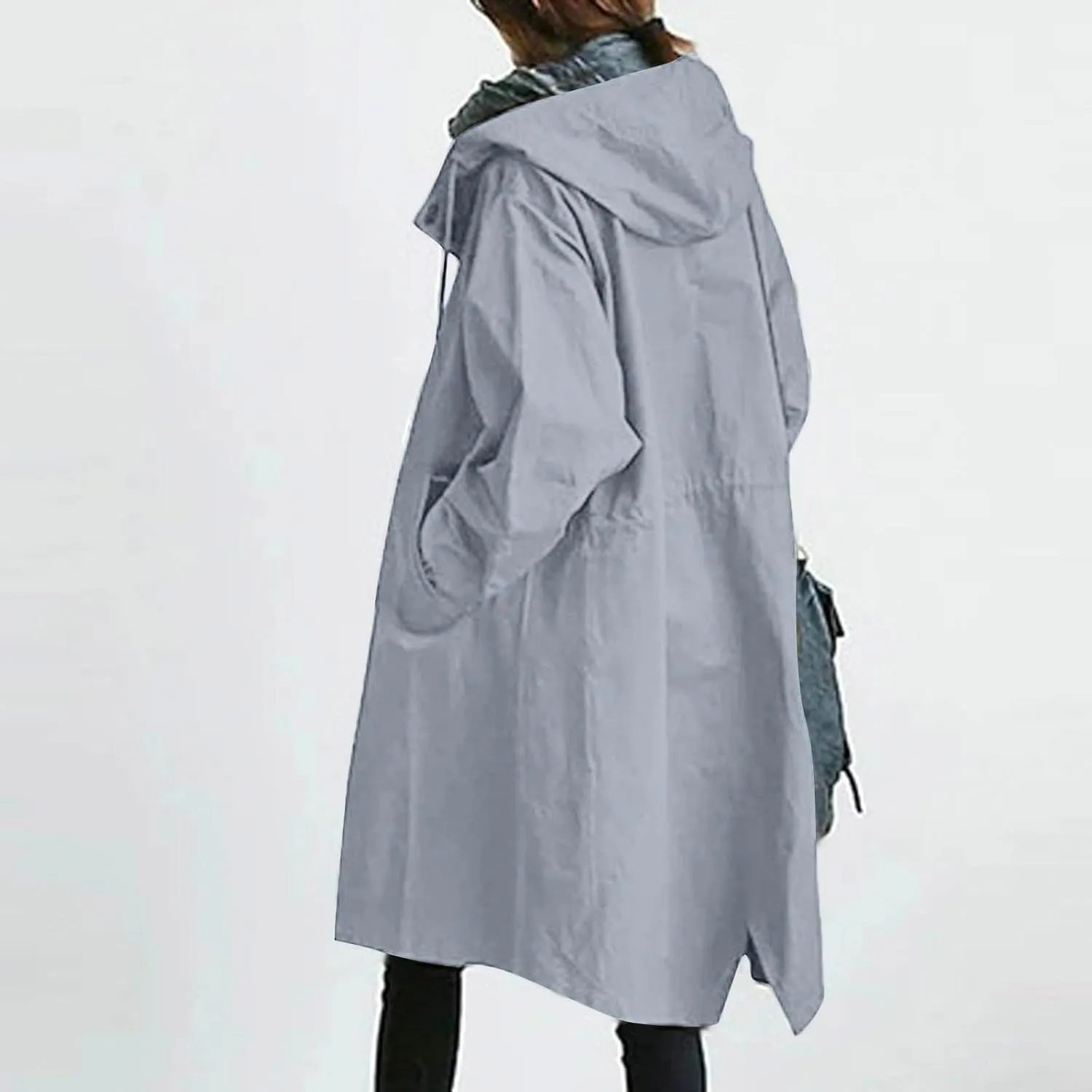 Long Trench Coat for Women 2024 Loose Comfortable Jacket Oversized Trench Coats Elegant Windbreaker Outwear