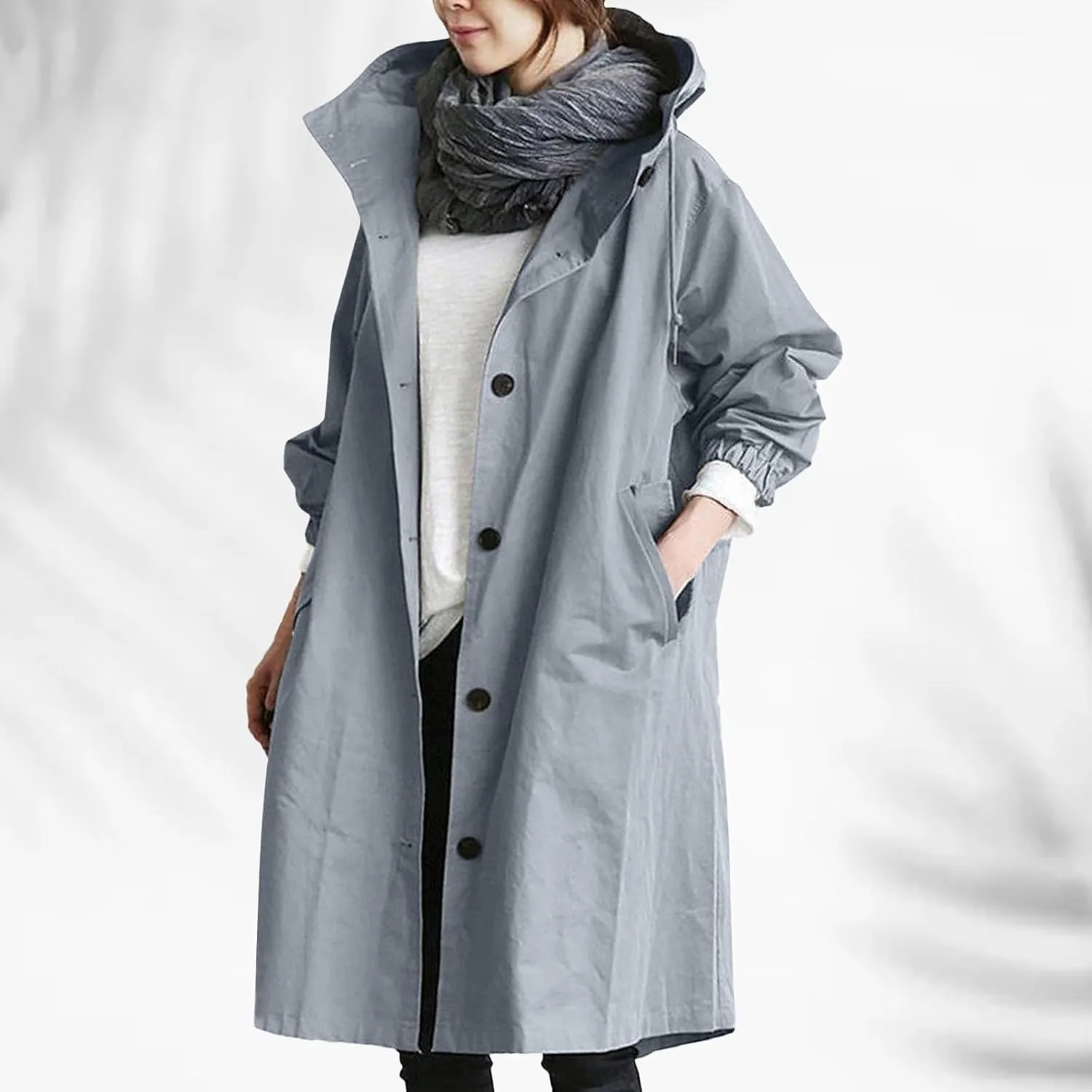 Long Trench Coat for Women 2024 Loose Comfortable Jacket Oversized Trench Coats Elegant Windbreaker Outwear