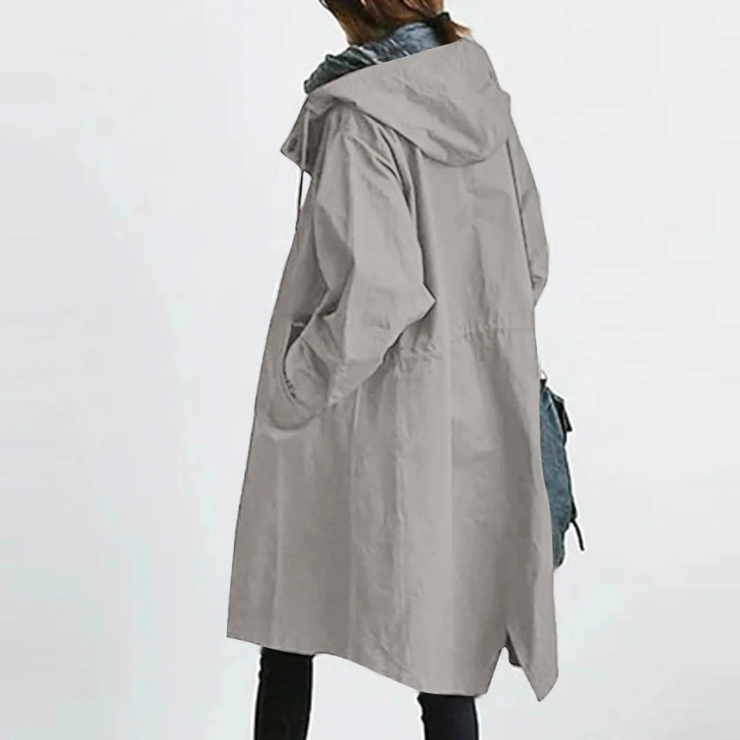Long Trench Coat for Women 2024 Loose Comfortable Jacket Oversized Trench Coats Elegant Windbreaker Outwear