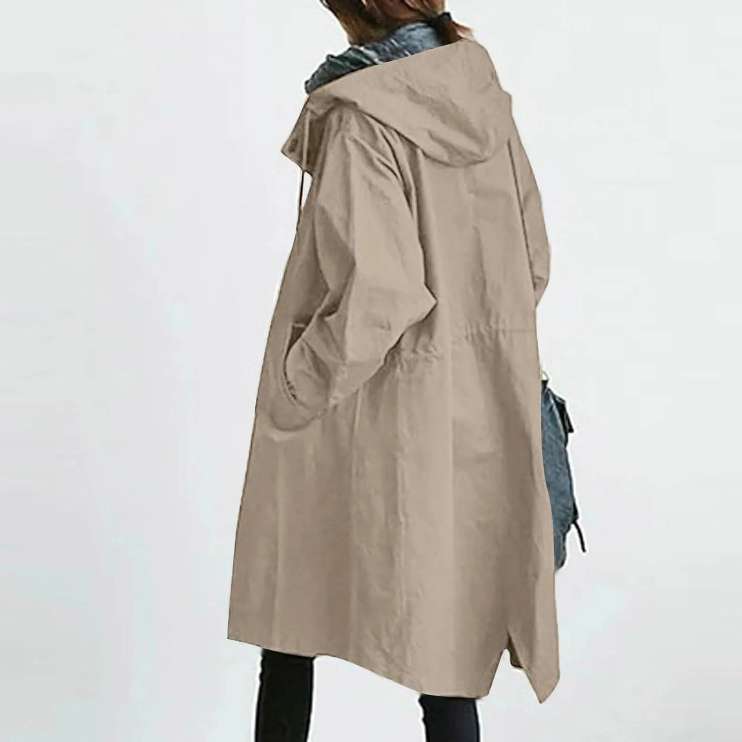 Long Trench Coat for Women 2024 Loose Comfortable Jacket Oversized Trench Coats Elegant Windbreaker Outwear