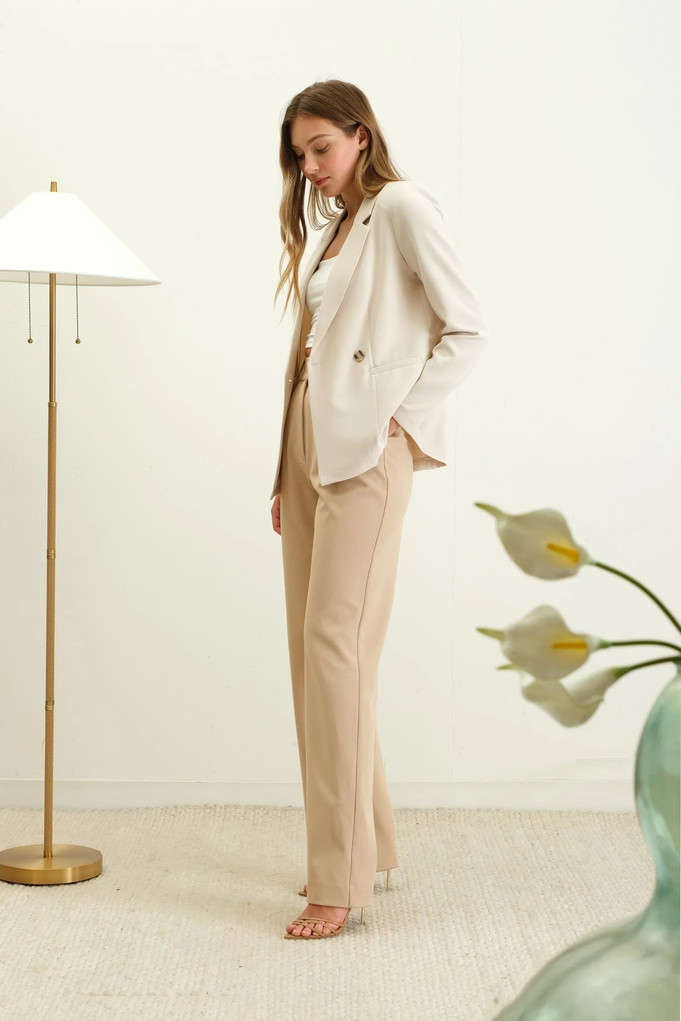 Marie Double Breasted Blazer Khaki