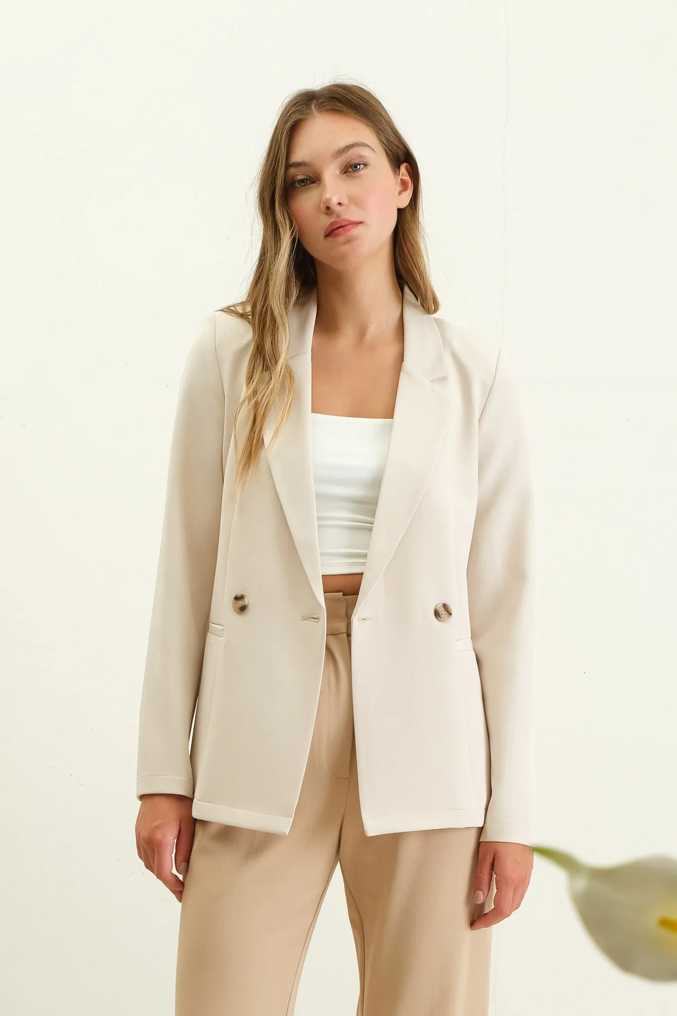 Marie Double Breasted Blazer Khaki