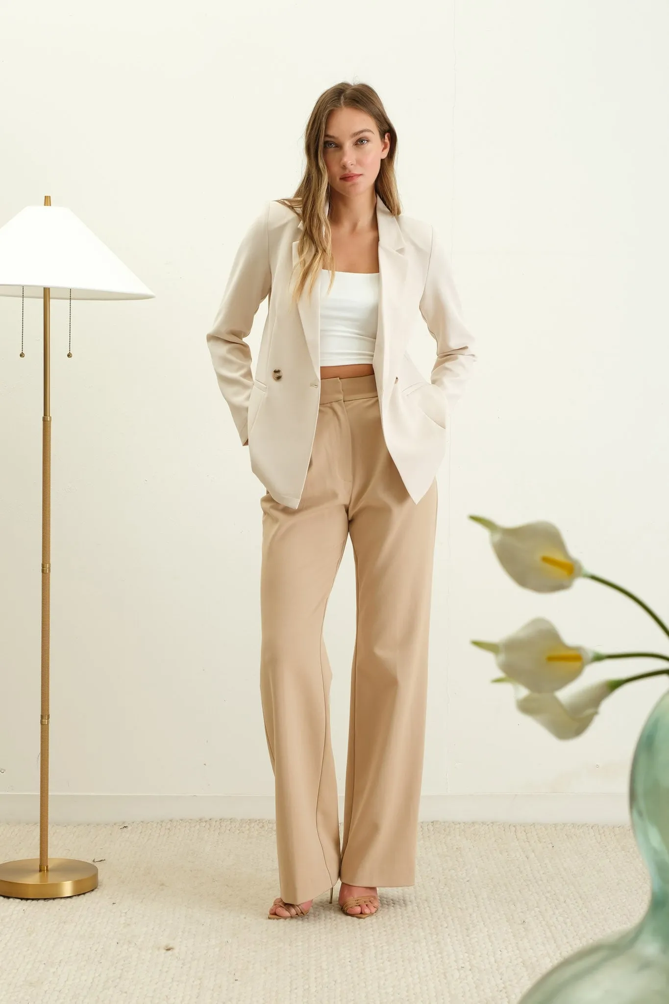 Marie Double Breasted Blazer Khaki