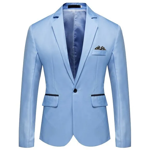 Men Slim Fit Office Blazer Jacket Fashion Solid Mens Suit Jacket Wedding Dress Coat Casual Business Male Suit Coat