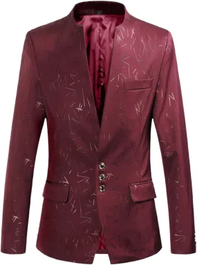Mens Casual Suit Blazer Jackets Stand Mandarin Collar Lightweight Elegant Sport Coats Slim Fit Daily Business Coats
