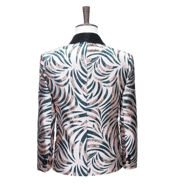 Men's Casual Tiger Patterned Peak Lapel Blazer