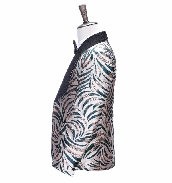 Men's Casual Tiger Patterned Peak Lapel Blazer